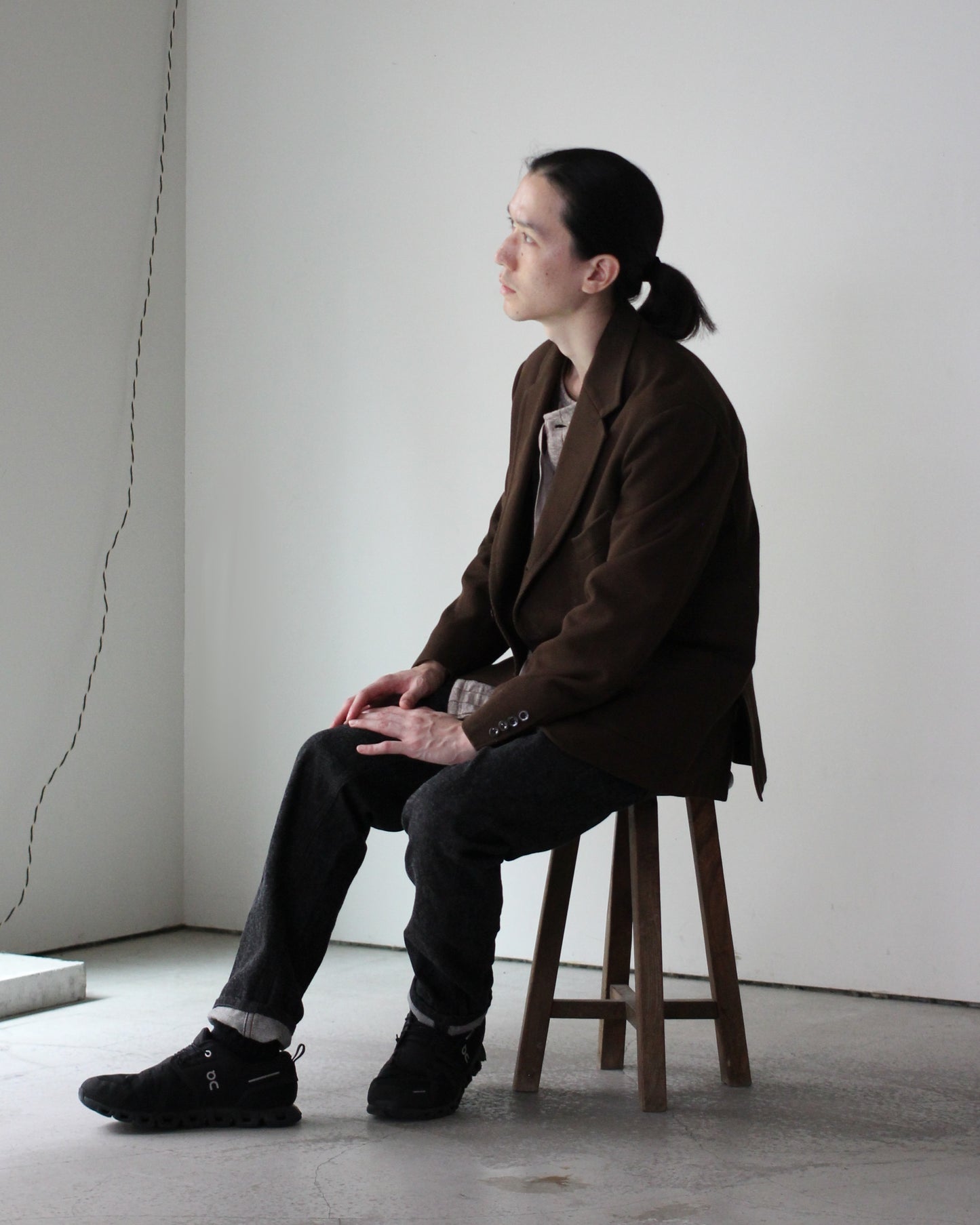 JACKET/001 COTTON KERSEY JACKET "BROWN"