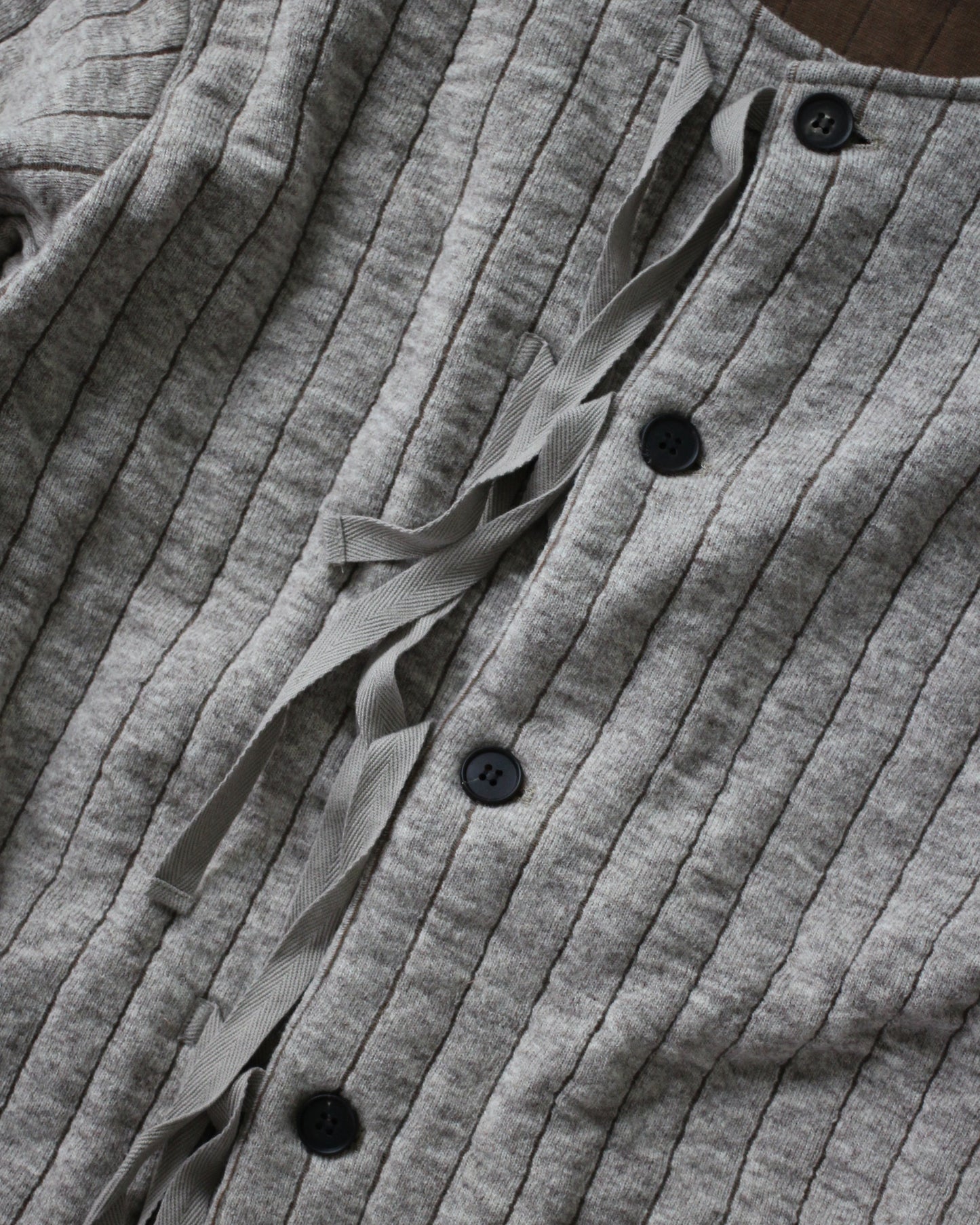MATSUFUJI/Striped Quilt Jacquard Cardigan "BGE×BRN"