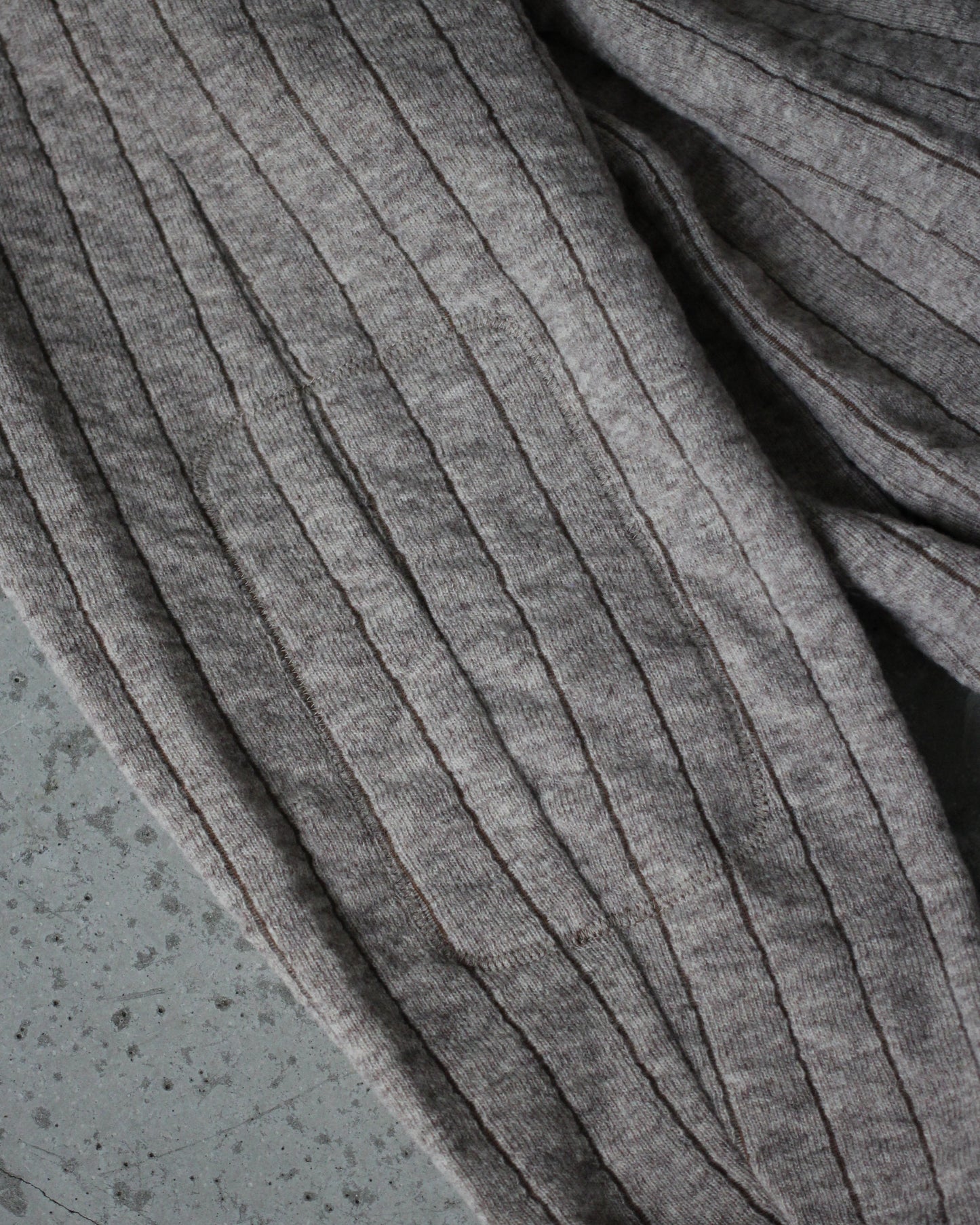 MATSUFUJI/Striped Quilt Jacquard Cardigan "BGE×BRN"