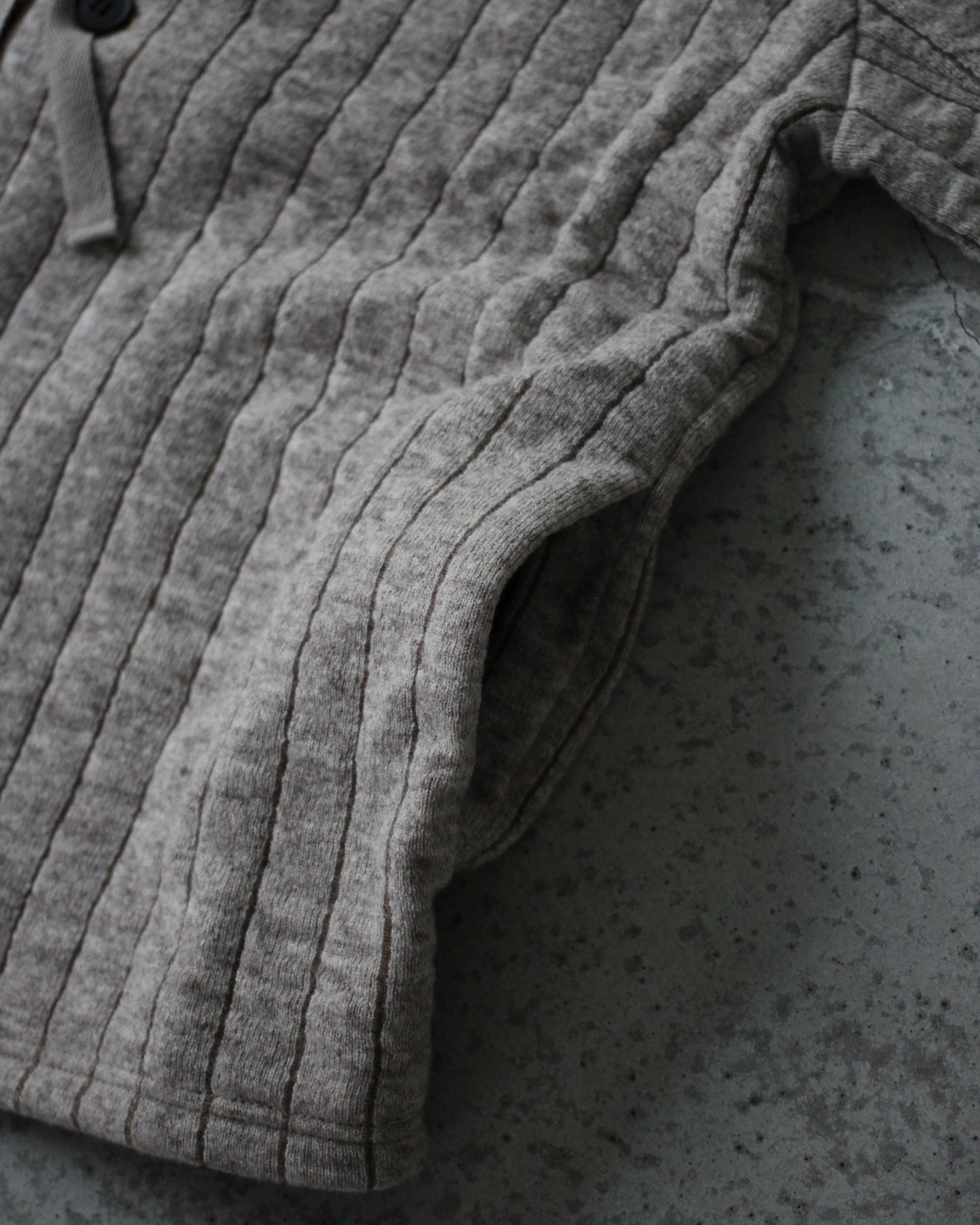 MATSUFUJI/Striped Quilt Jacquard Cardigan "BGE×BRN"