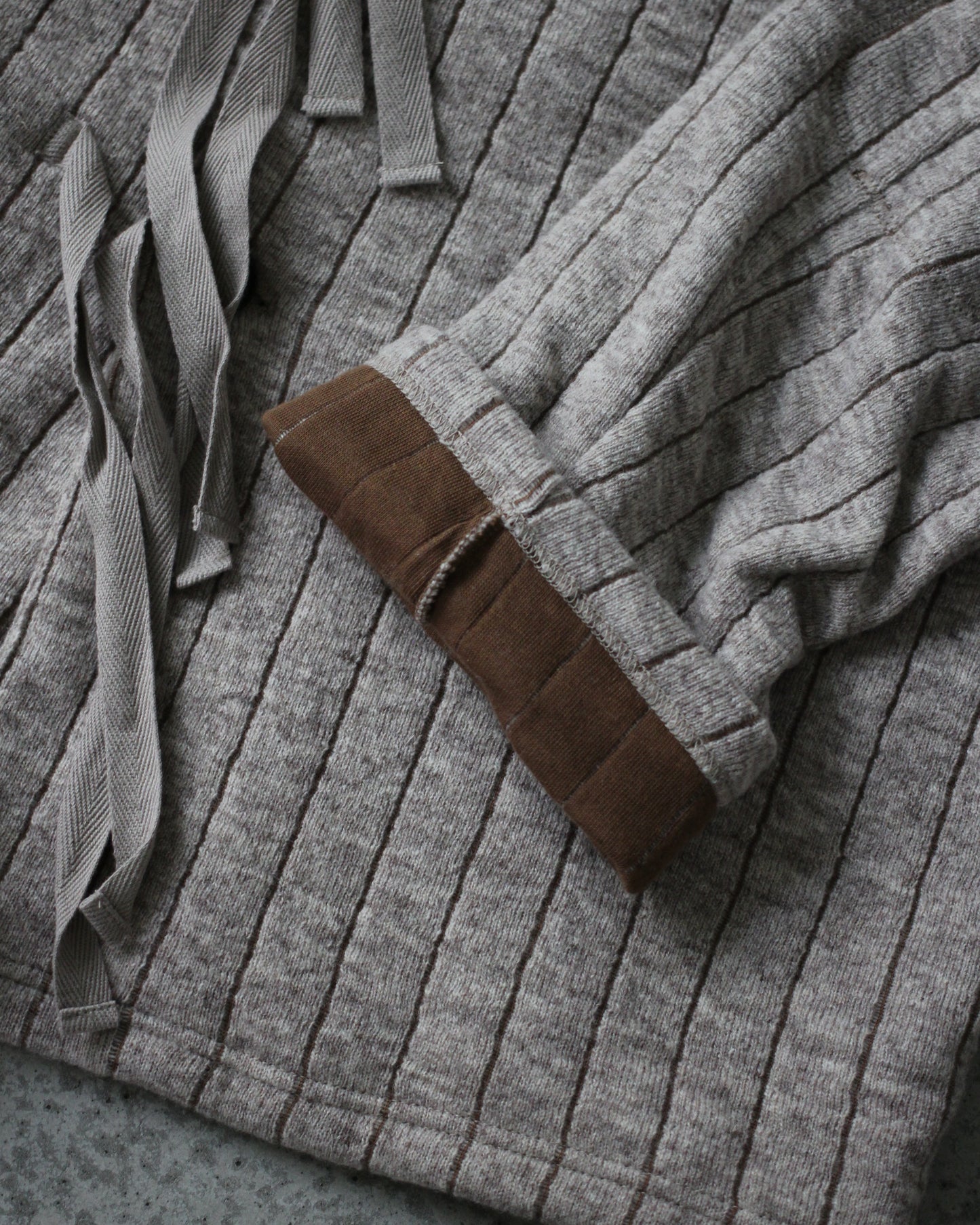 MATSUFUJI/Striped Quilt Jacquard Cardigan "BGE×BRN"