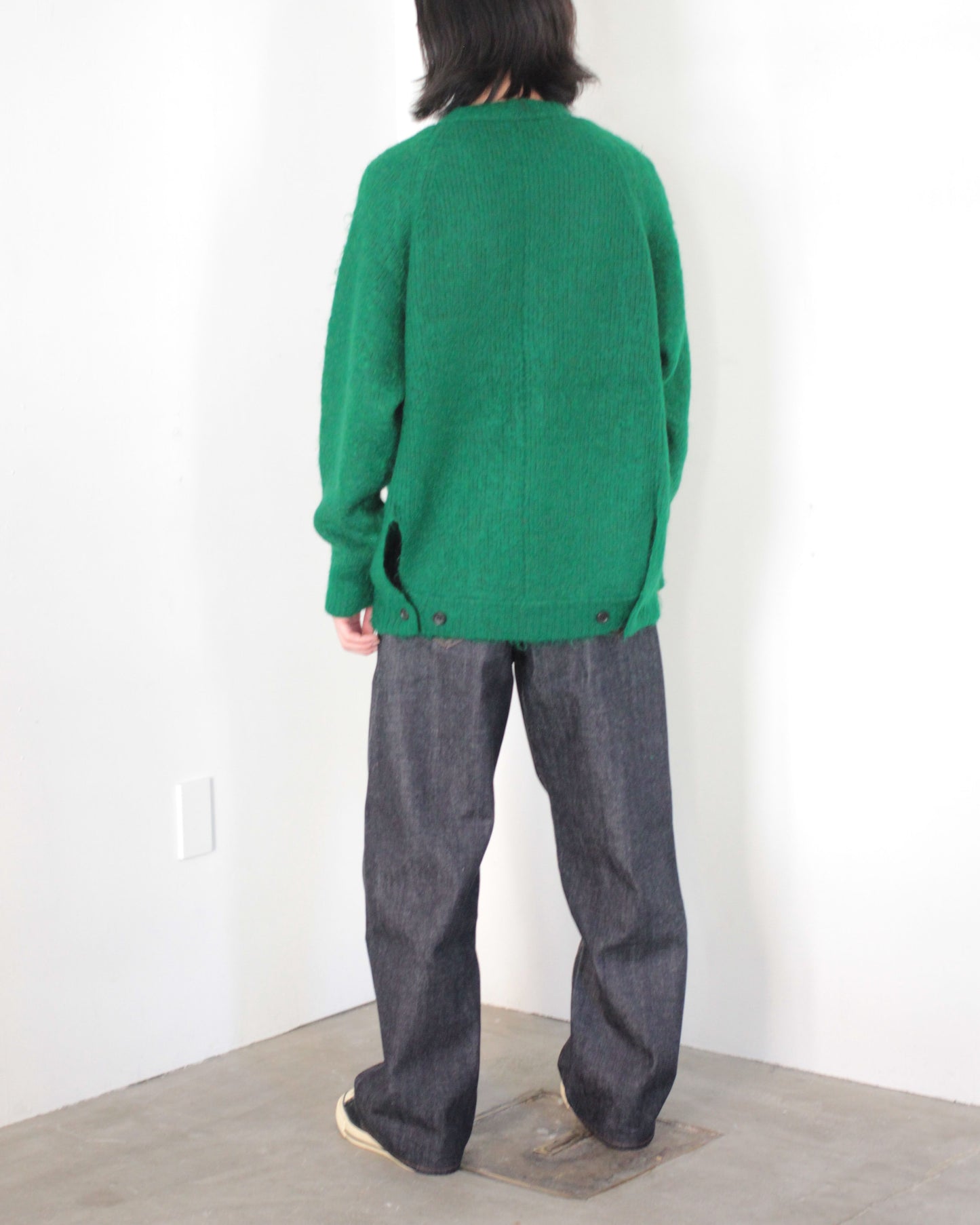 stein / KID MOHAIR KNIT CARDIGAN "GREEN"