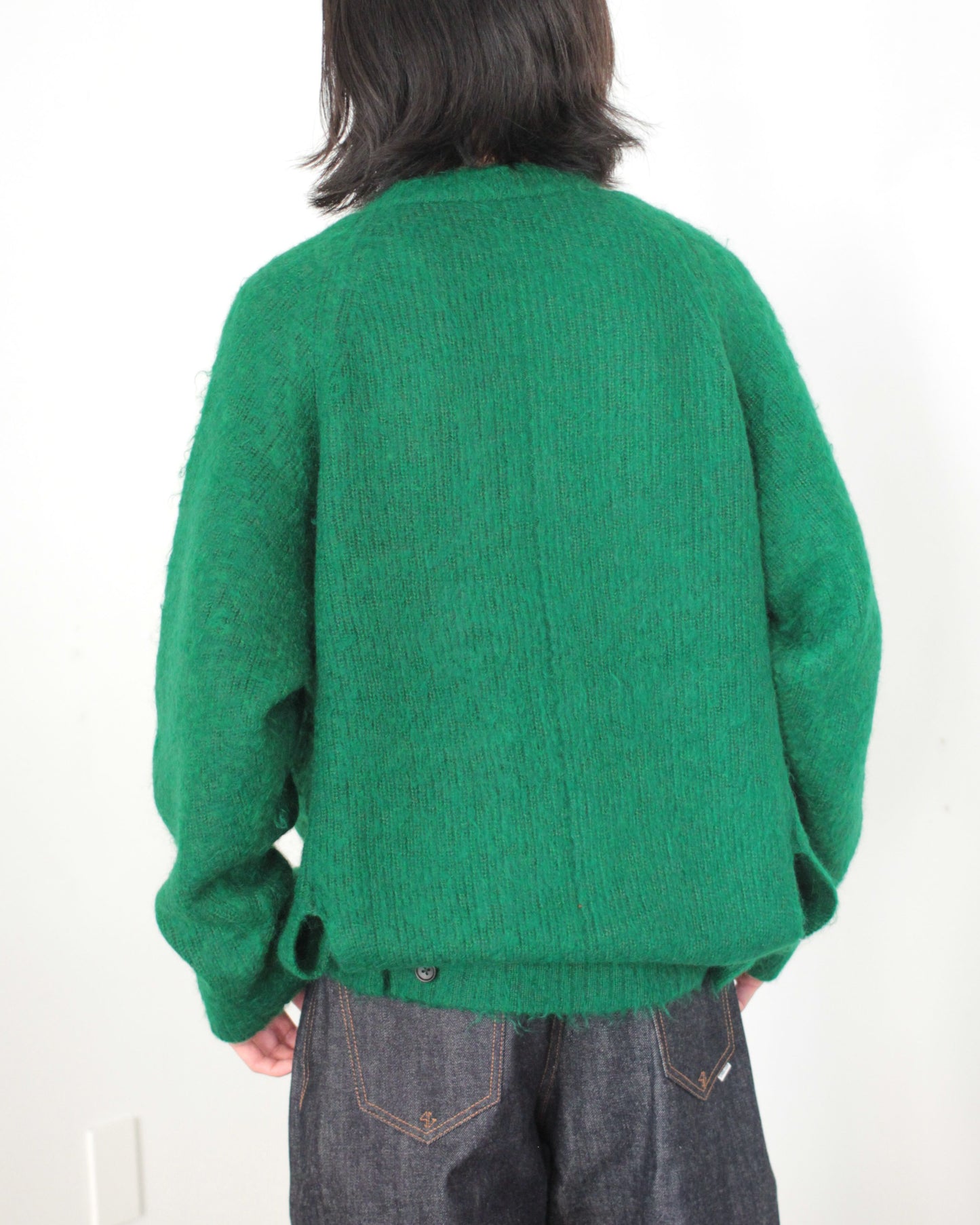stein / KID MOHAIR KNIT CARDIGAN "GREEN"