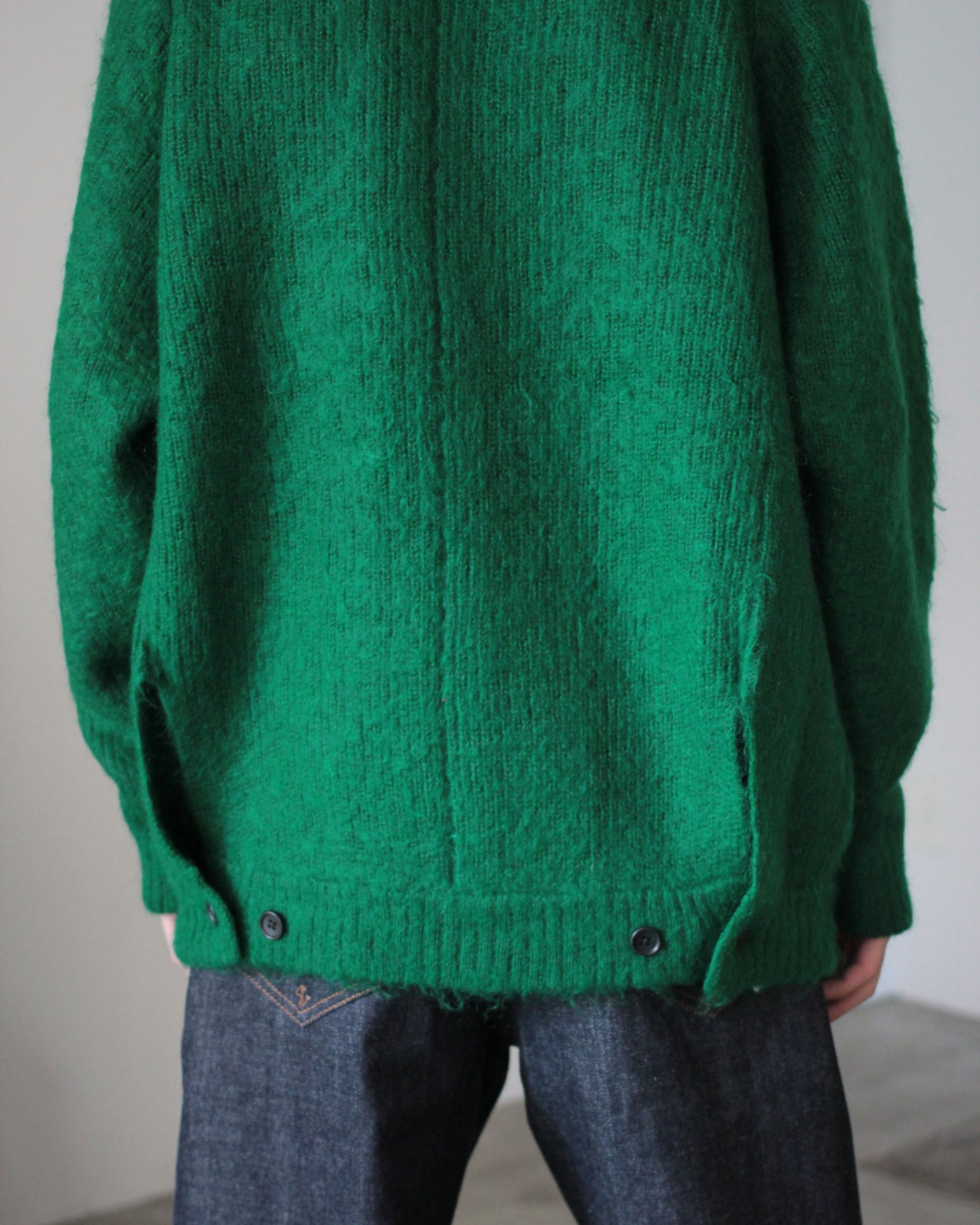 stein / KID MOHAIR KNIT CARDIGAN "GREEN"