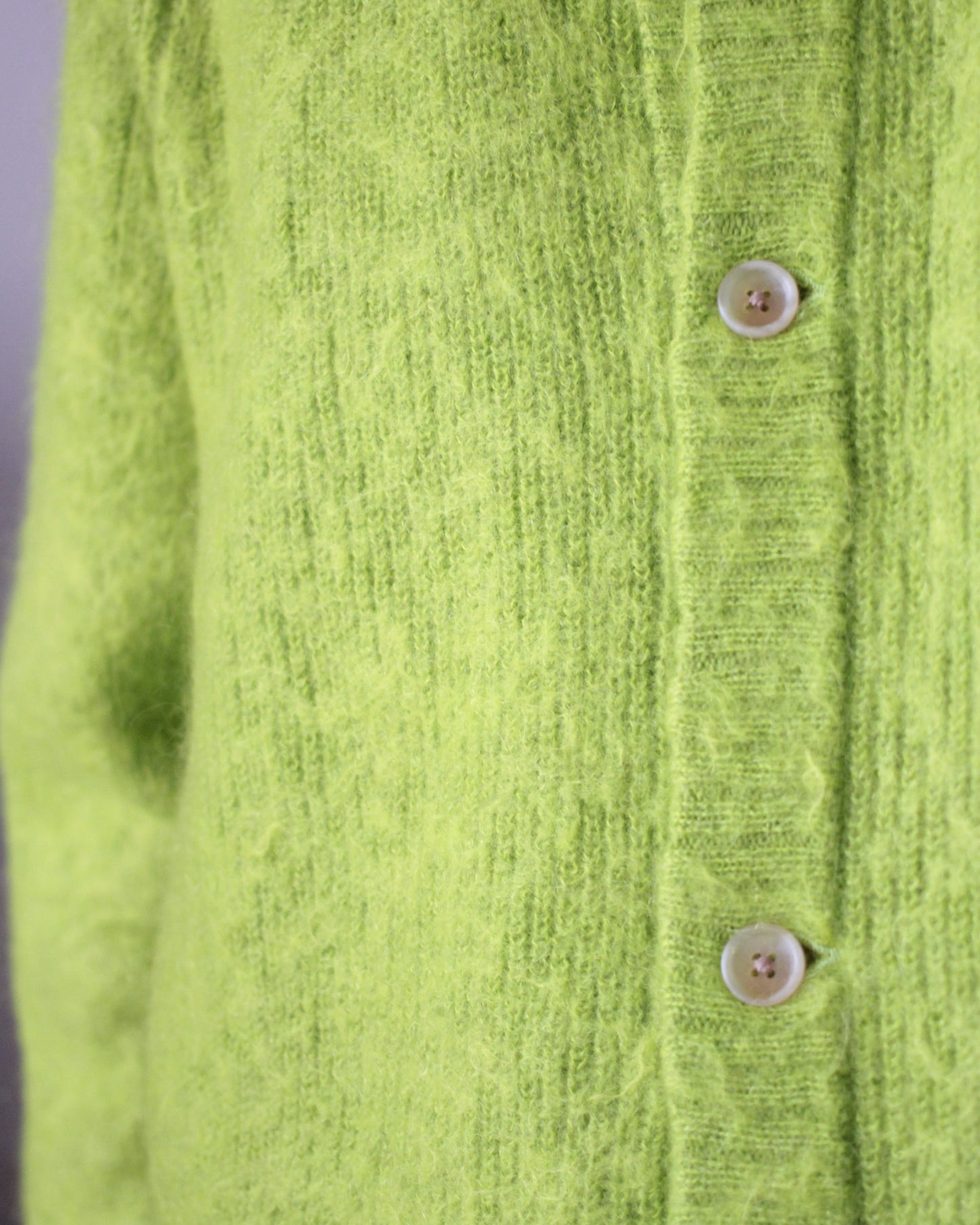 stein / KID MOHAIR KNIT CARDIGAN "YELLOW GREEN"