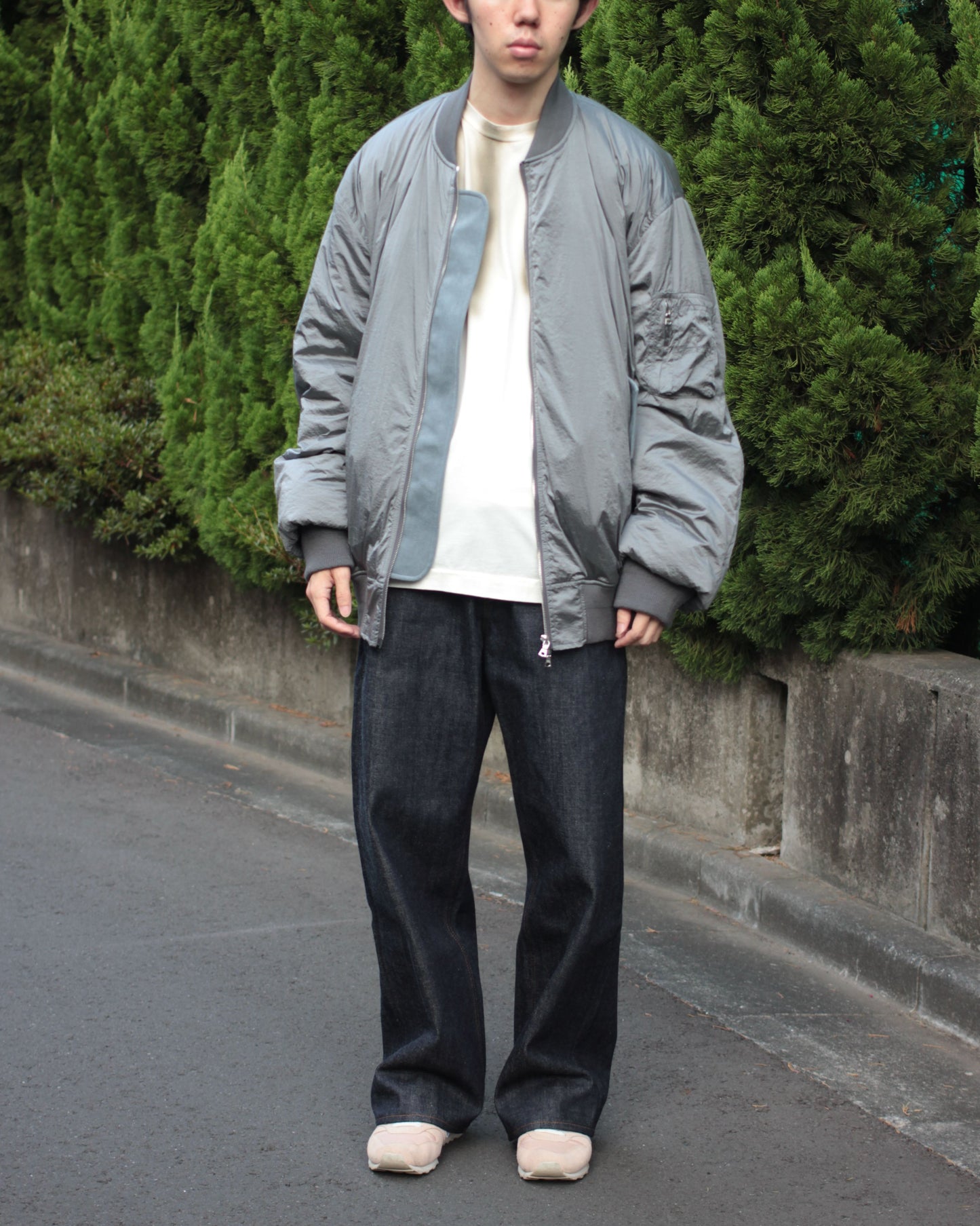 stein / OVERSIZED FLIGHT JACKET "SILVER"