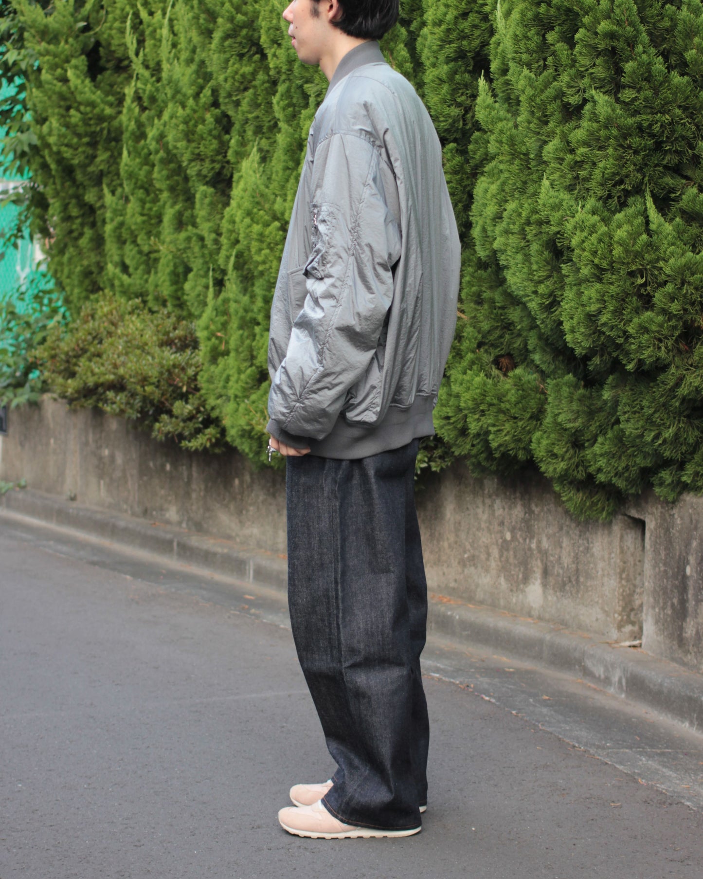 stein / OVERSIZED FLIGHT JACKET "SILVER"