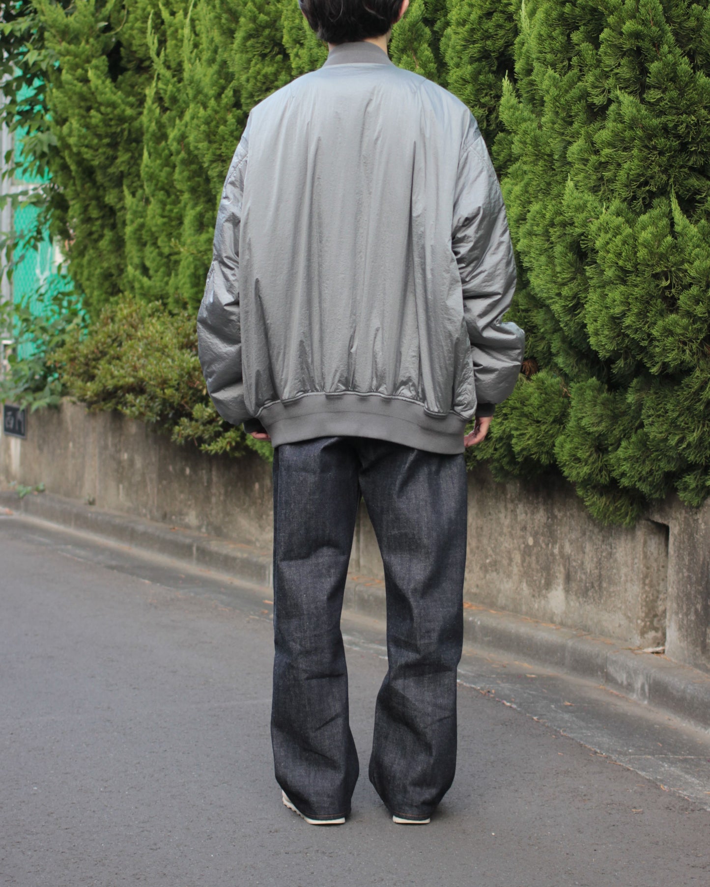 stein / OVERSIZED FLIGHT JACKET "SILVER"