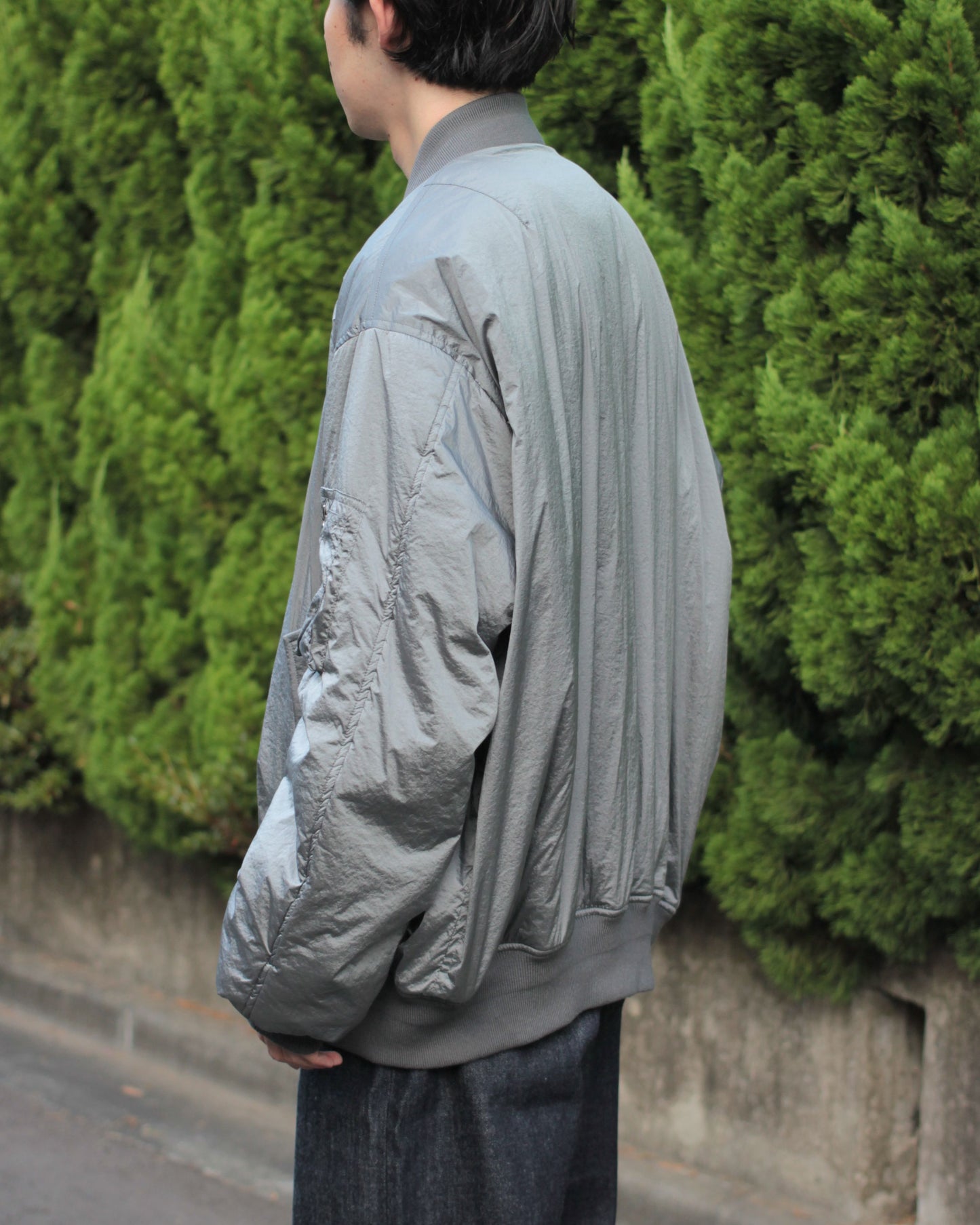 stein / OVERSIZED FLIGHT JACKET "SILVER"