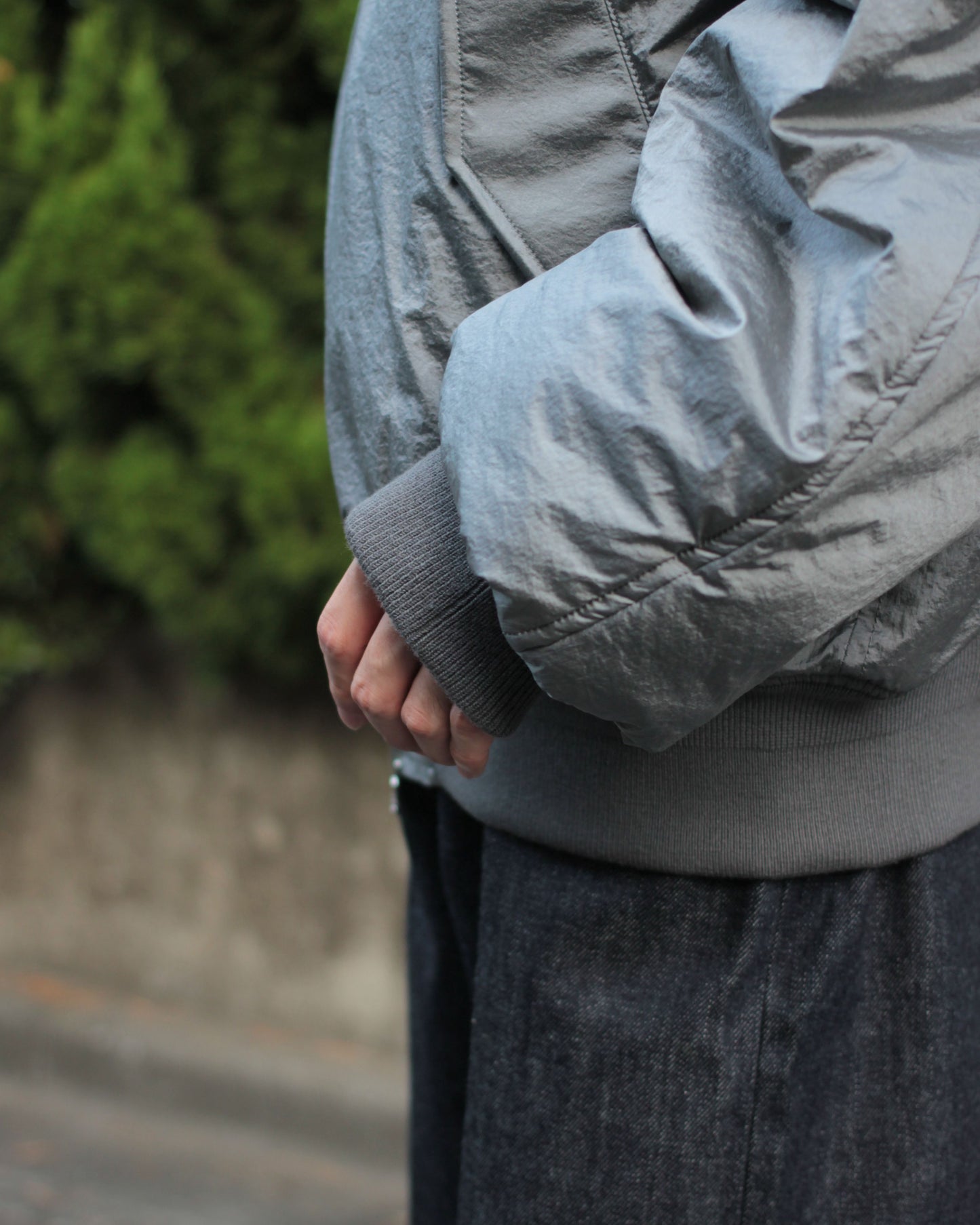 stein / OVERSIZED FLIGHT JACKET "SILVER"