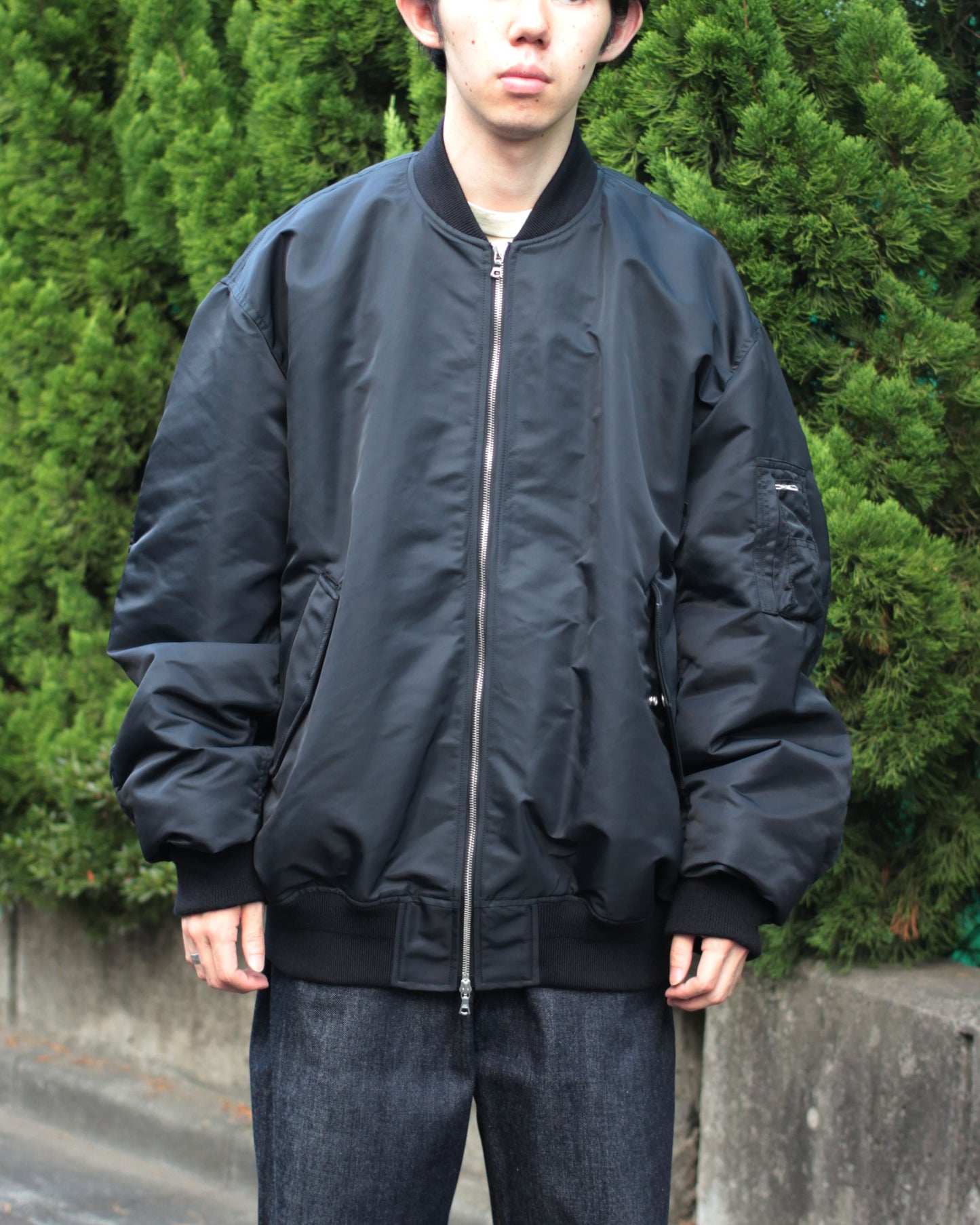 stein / OVERSIZED FLIGHT JACKET "BLACK"