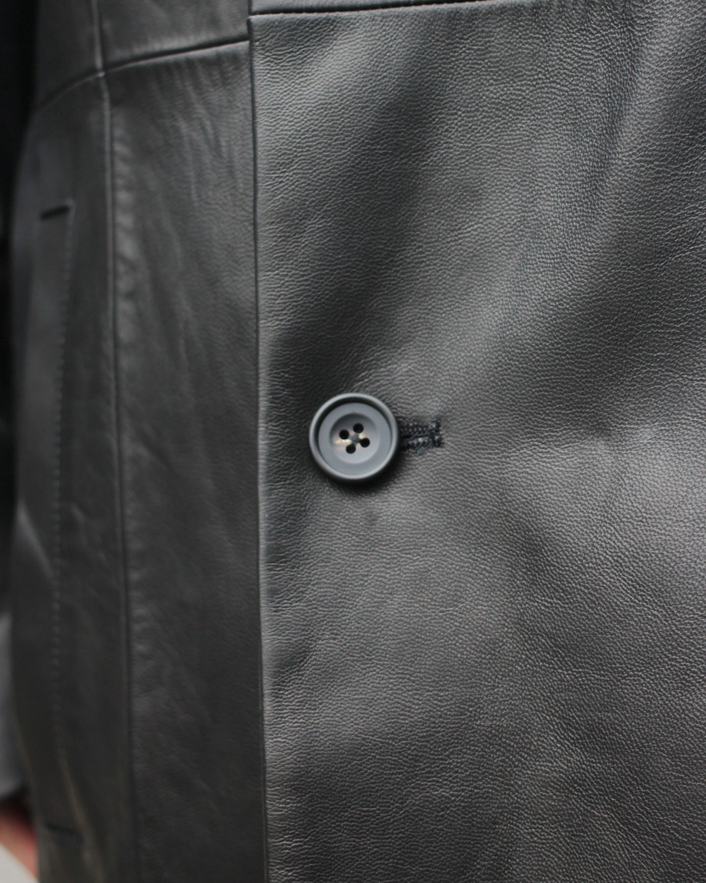 stein / LEATHER DOUBLE BREASTED JACKET "BLACK"