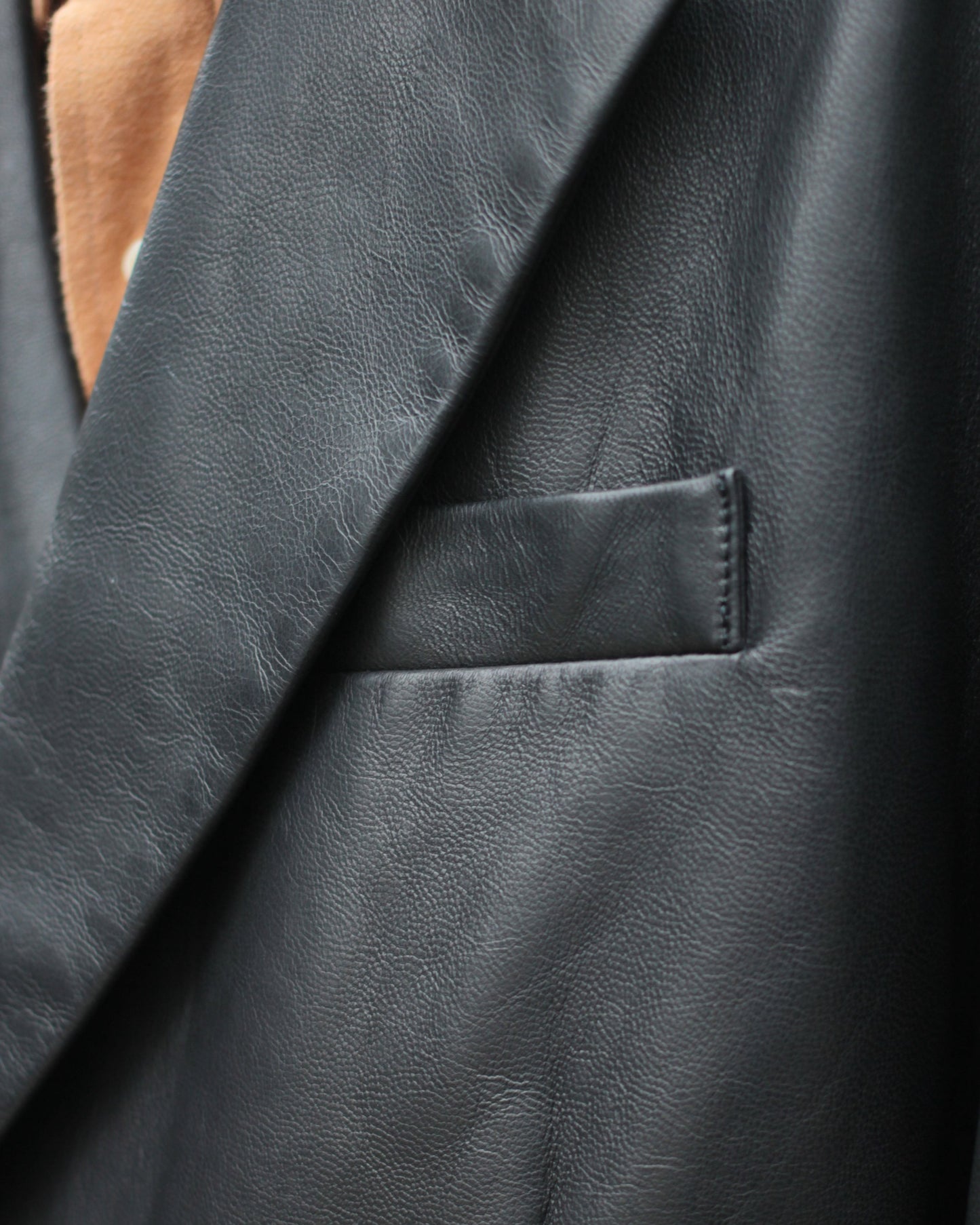 stein / LEATHER DOUBLE BREASTED JACKET "BLACK"