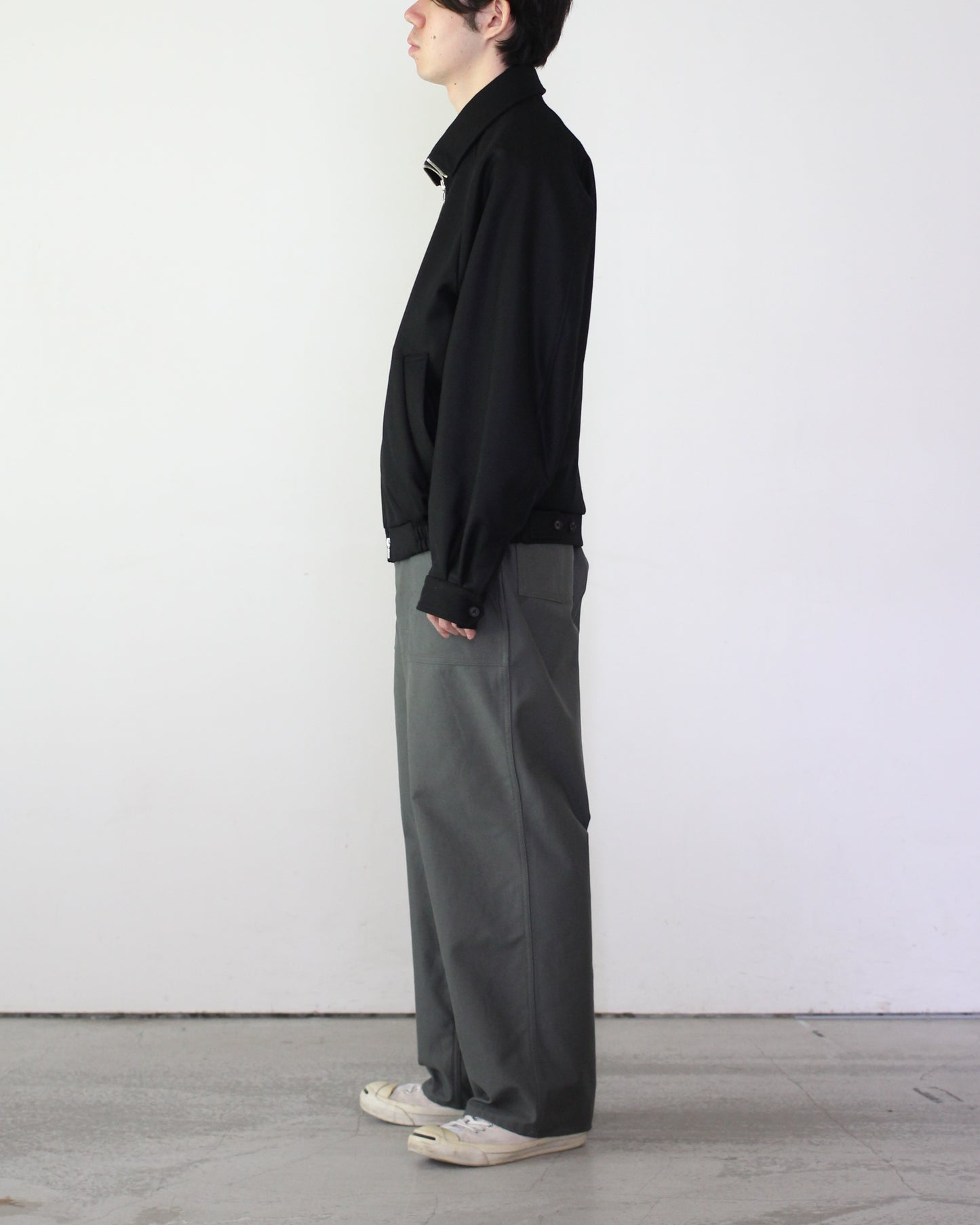 ssstein/MELTON ZIP UP BLOUSON "BLACK"