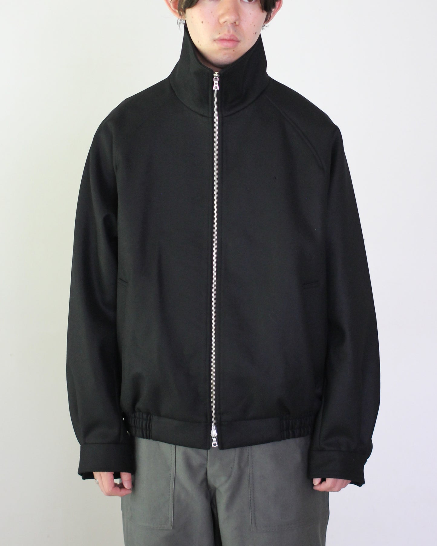 ssstein/MELTON ZIP UP BLOUSON "BLACK"