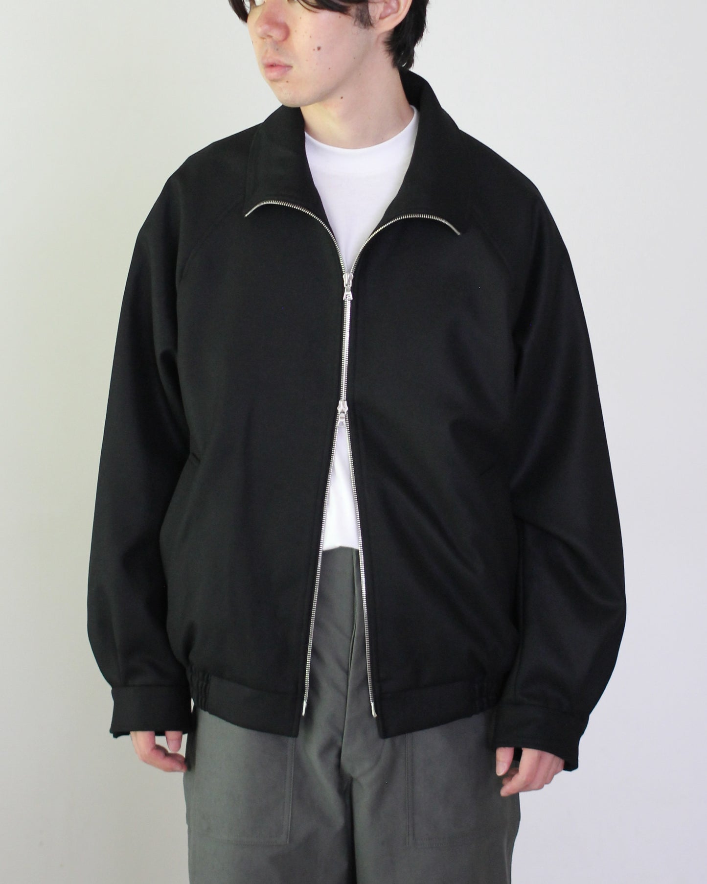 ssstein/MELTON ZIP UP BLOUSON "BLACK"