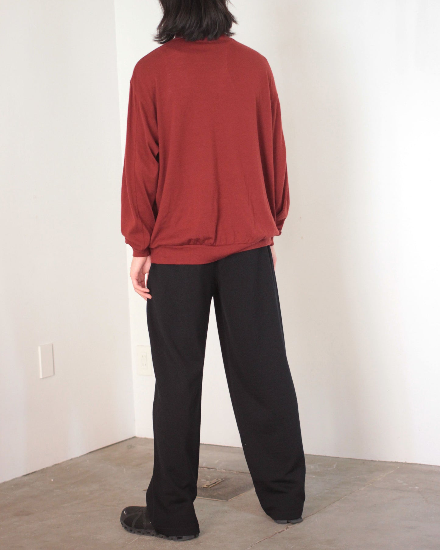 ulterior / SUPER FINE WOOL COTTON HIGH NECK P/O "REDWOOD"