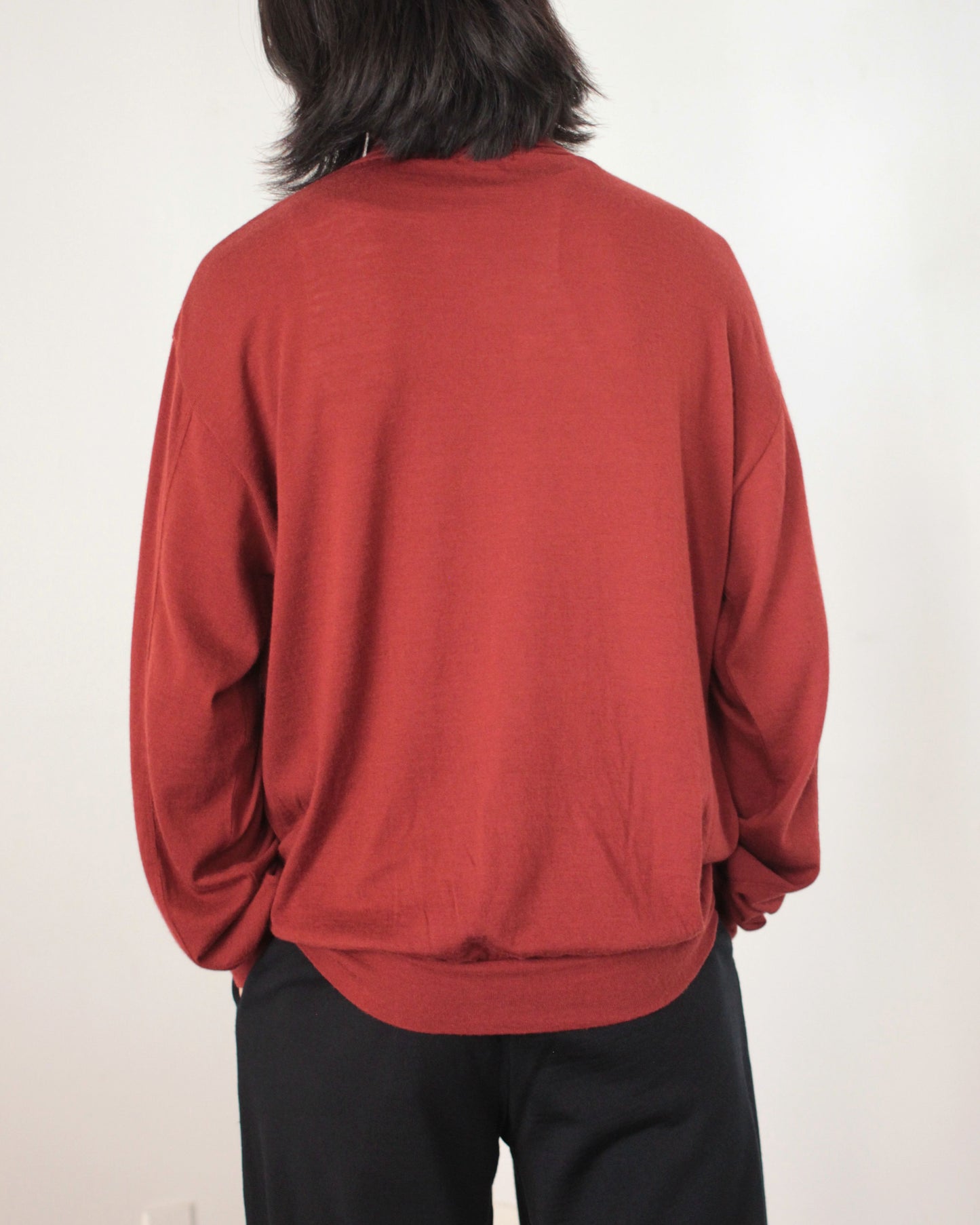 ulterior / SUPER FINE WOOL COTTON HIGH NECK P/O "REDWOOD"