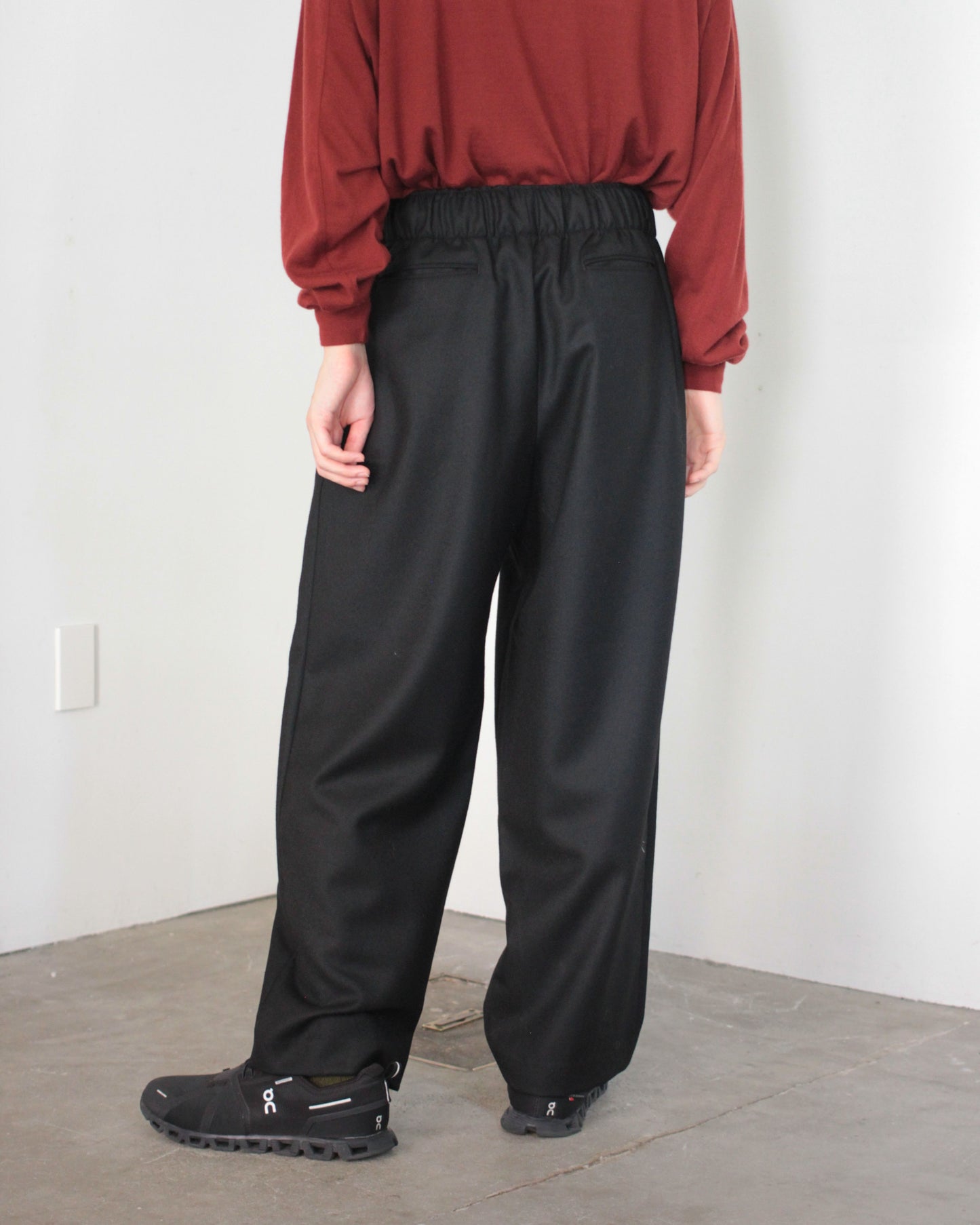 REVERBARATE / BELTED TROUSERS TYPE3 "BLACK"