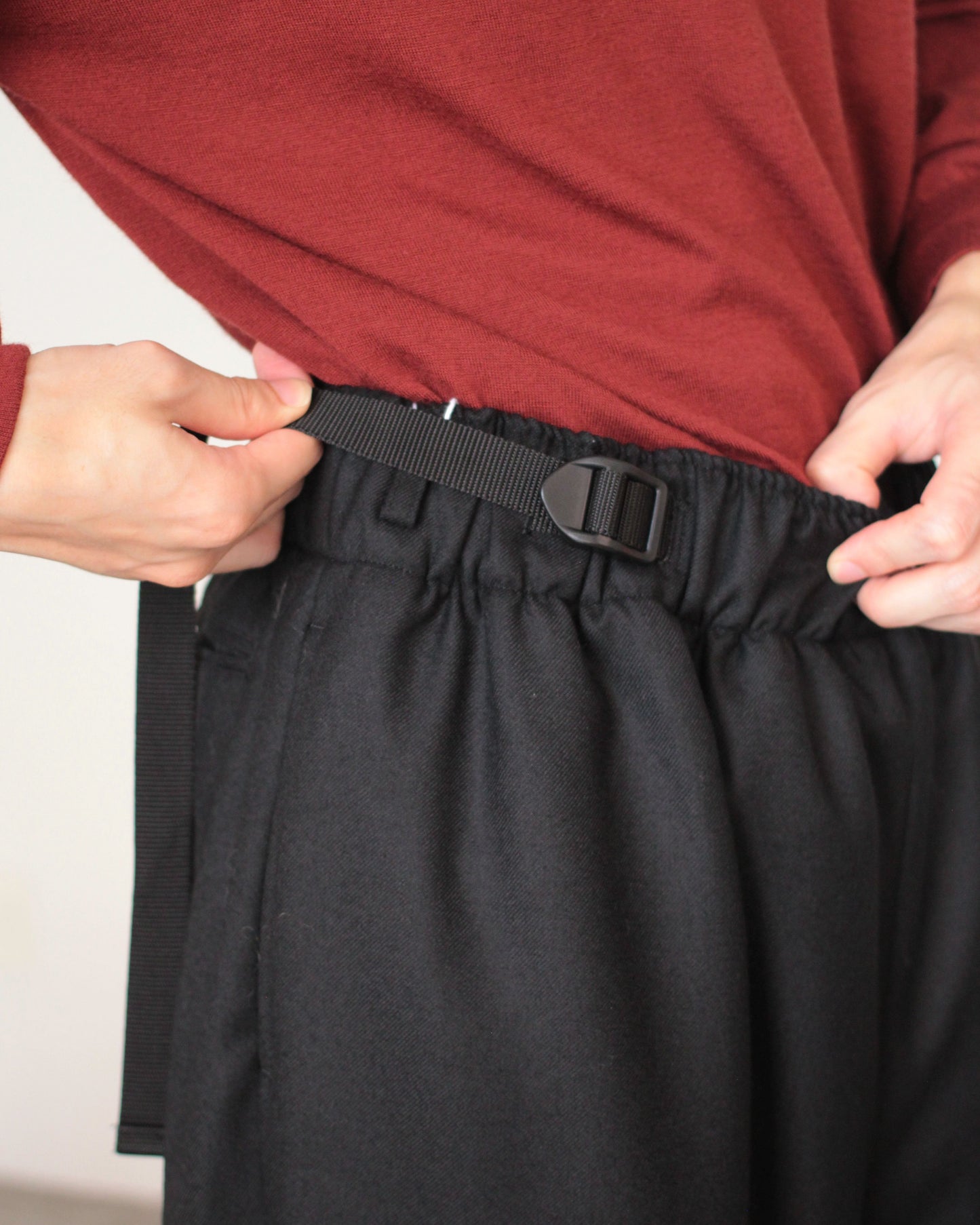 REVERBARATE / BELTED TROUSERS TYPE3 "BLACK"