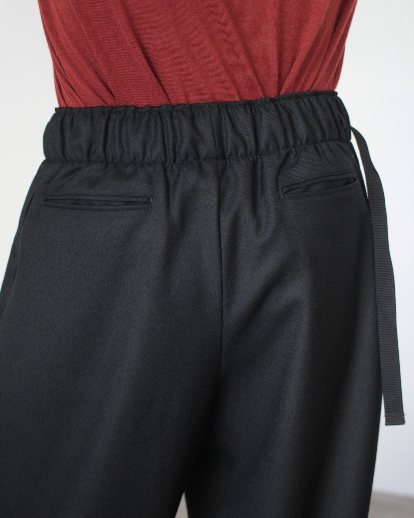 REVERBARATE / BELTED TROUSERS TYPE3 "BLACK"