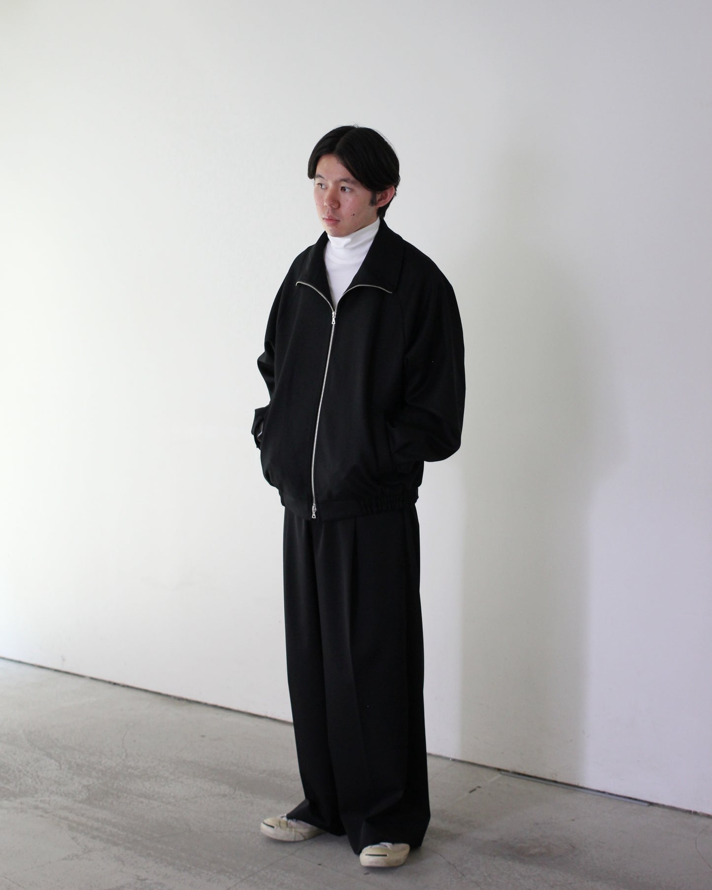 ssstein/MELTON ZIP UP BLOUSON "BLACK"