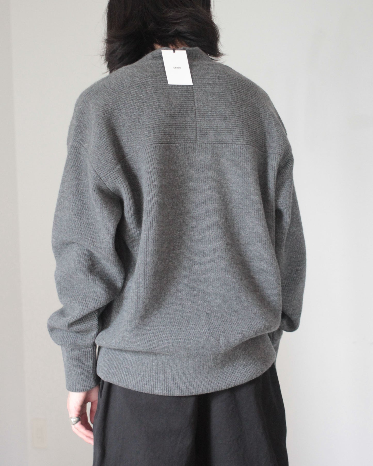 stein / ROUND COLLAR RIB KNIT LS "GRAY"