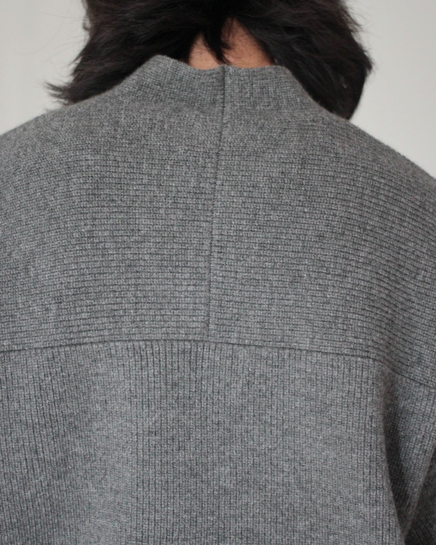 stein / ROUND COLLAR RIB KNIT LS "GRAY"