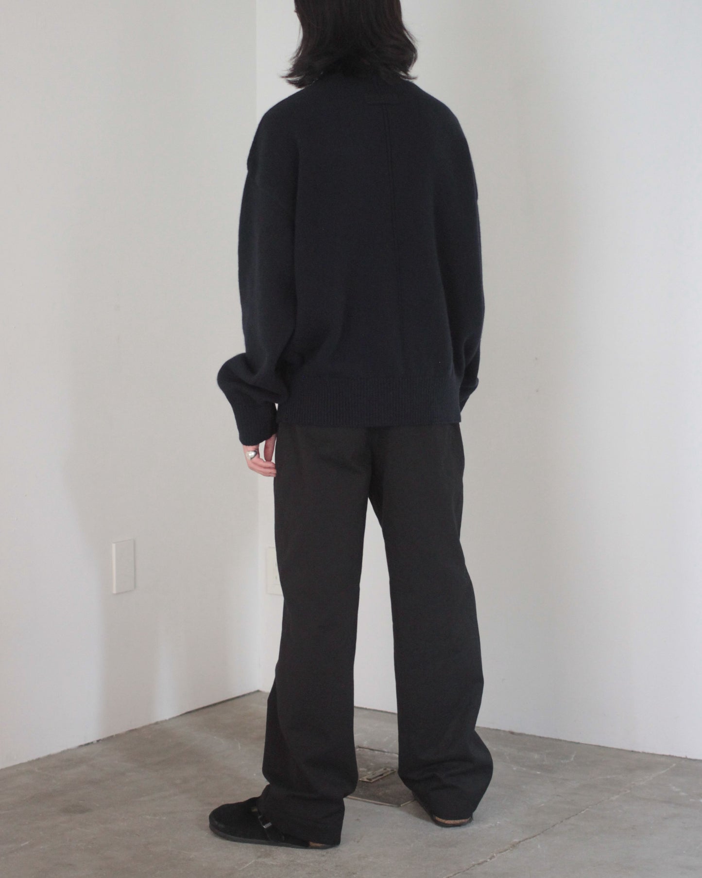 stein / EX FINE LAMBS CREW NECK KNIT LS "DARK NAVY"