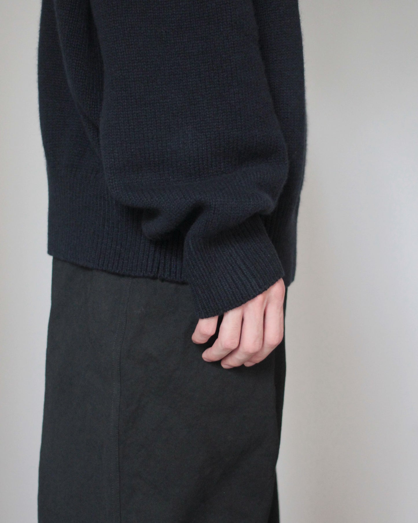stein / EX FINE LAMBS CREW NECK KNIT LS "DARK NAVY"