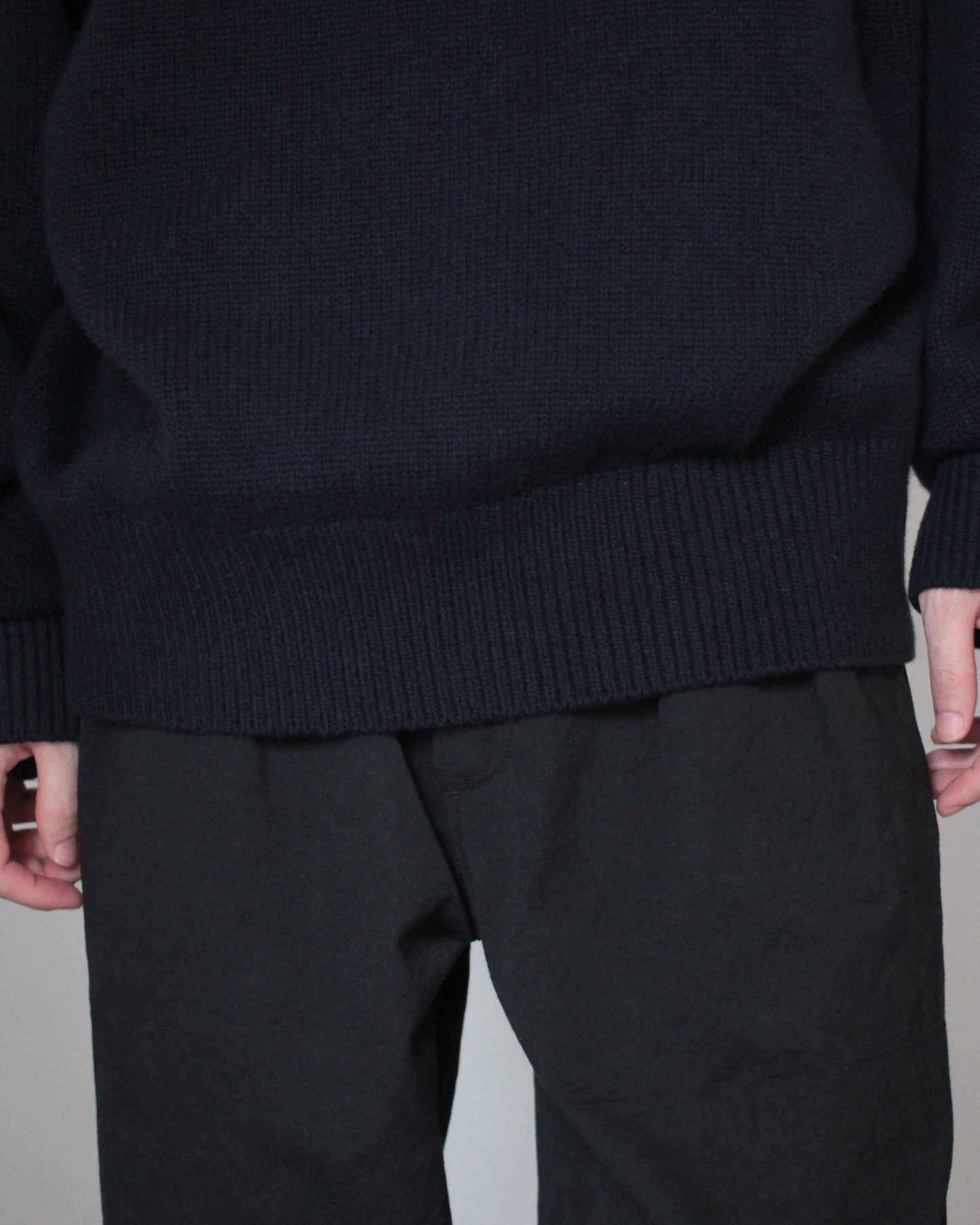 stein / EX FINE LAMBS CREW NECK KNIT LS "DARK NAVY"