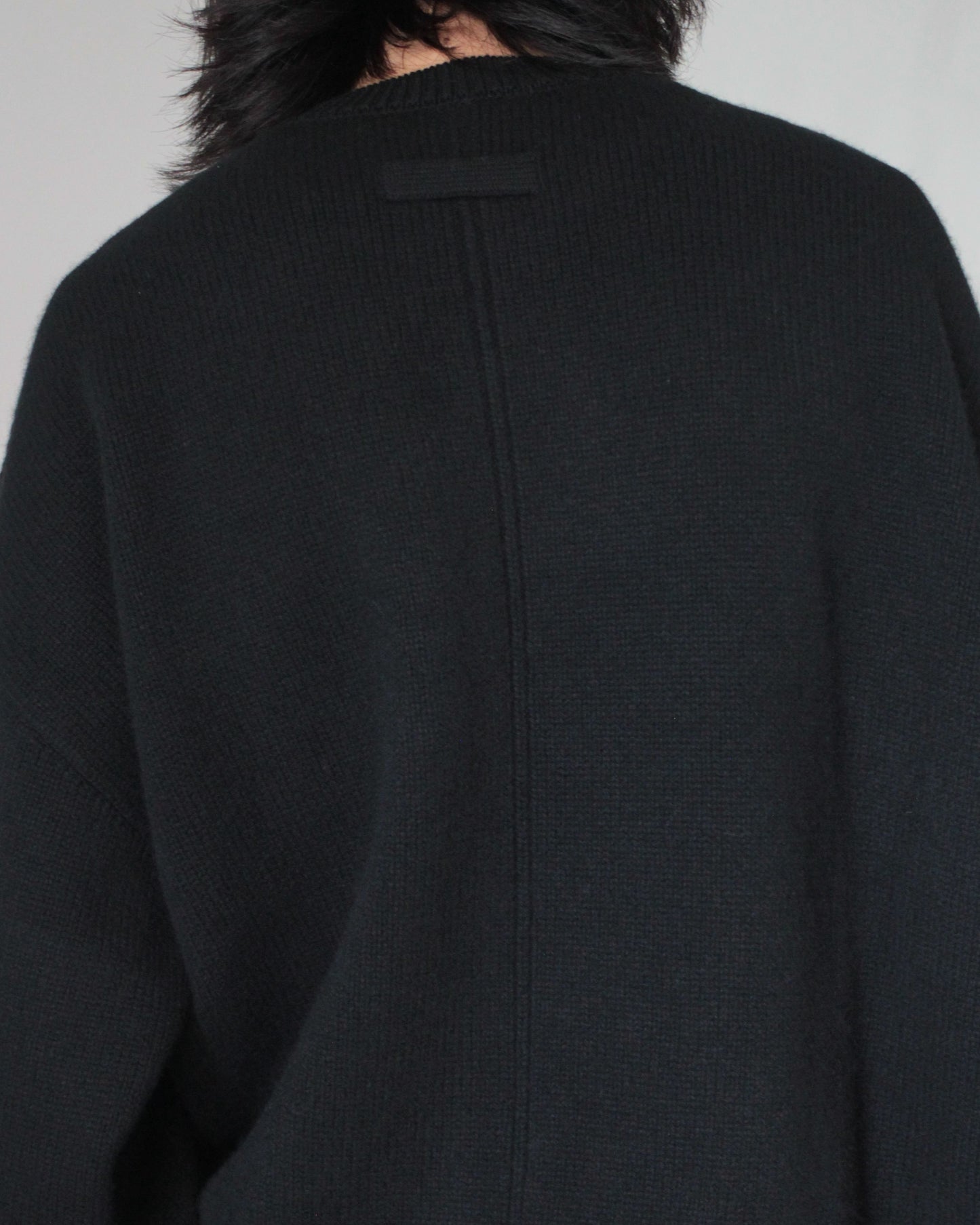 stein / EX FINE LAMBS CREW NECK KNIT LS "BLACK"