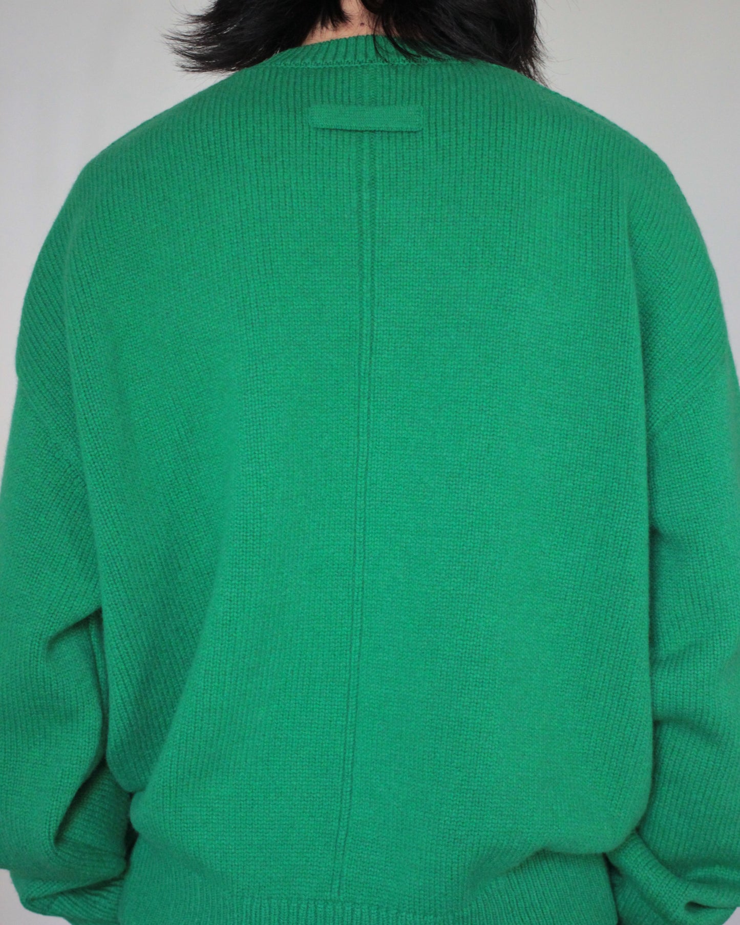 stein / EX FINE LAMBS CREW NECK KNIT LS "GREEN"