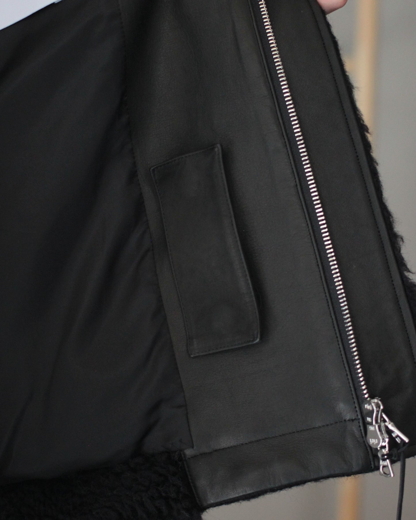 stein / WOOL FUR FLIGHT JACKET "BLACK"