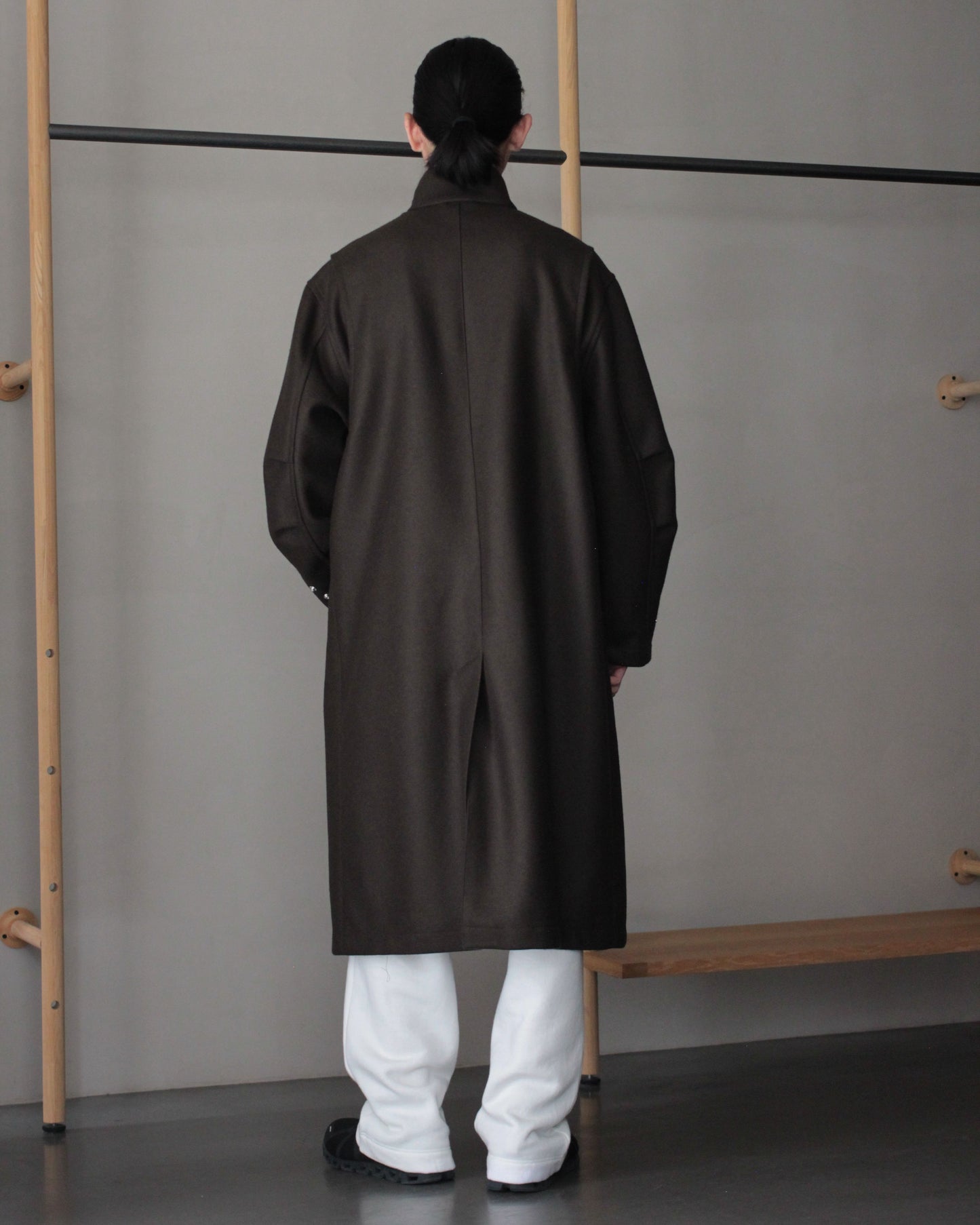 MATSUFUJI / Melton High Neck Coat "BROWN"