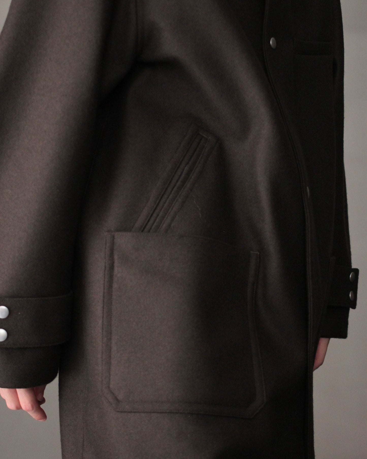 MATSUFUJI / Melton High Neck Coat "BROWN"