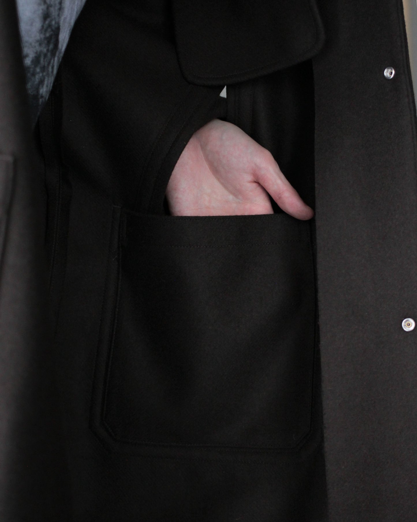 MATSUFUJI / Melton High Neck Coat "BROWN"