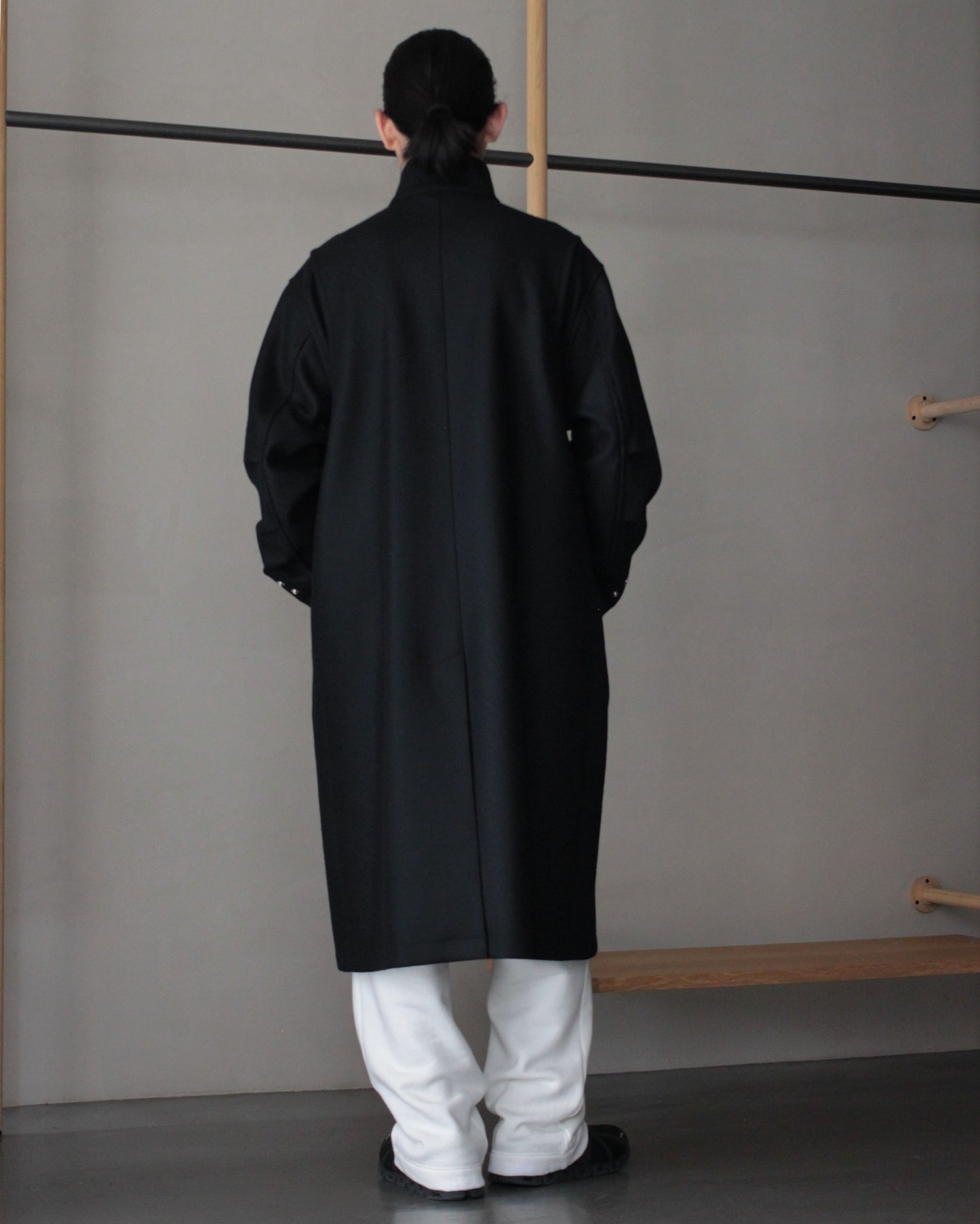MATSUFUJI / Melton High Neck Coat "BLACK"