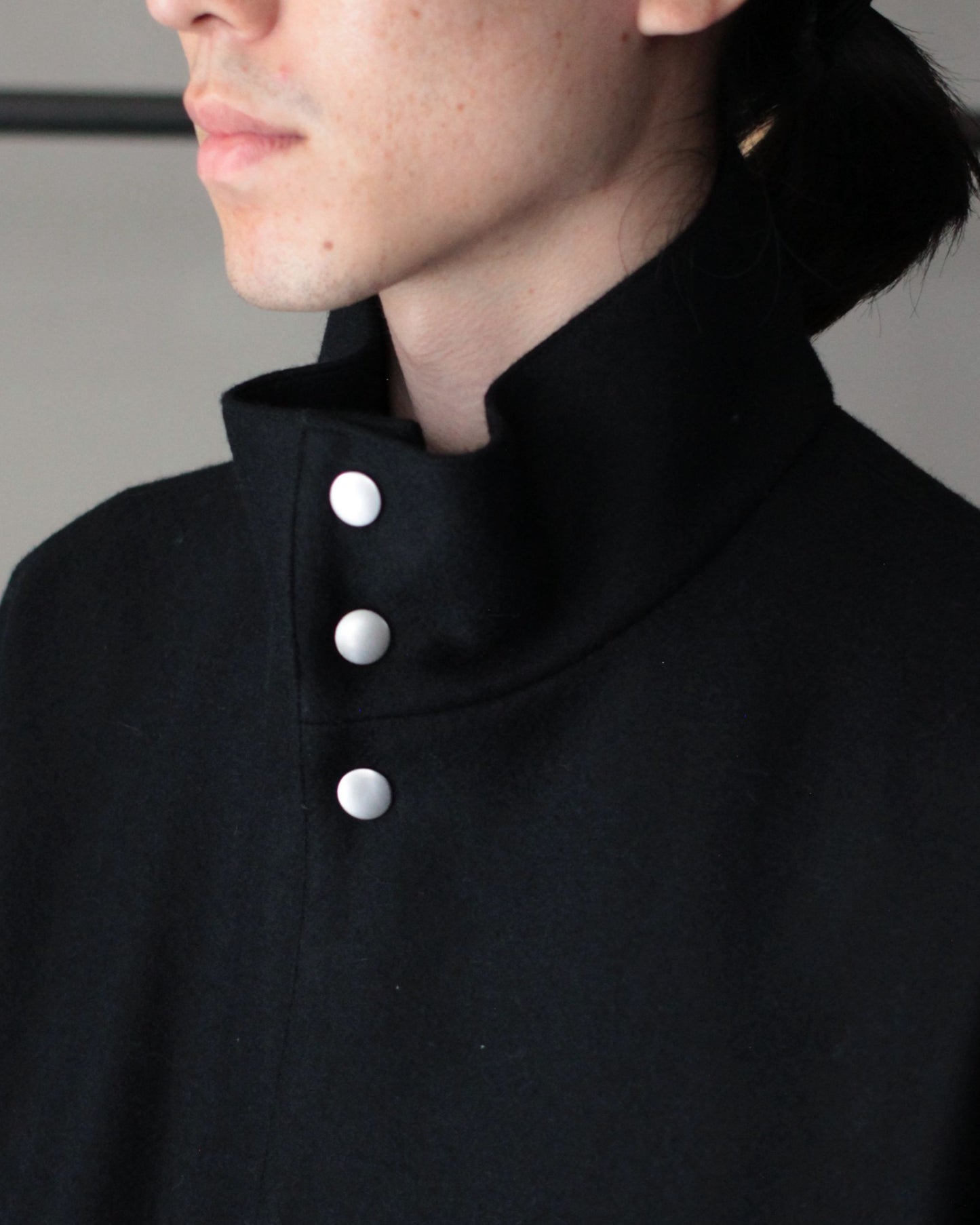 MATSUFUJI / Melton High Neck Coat "BLACK"