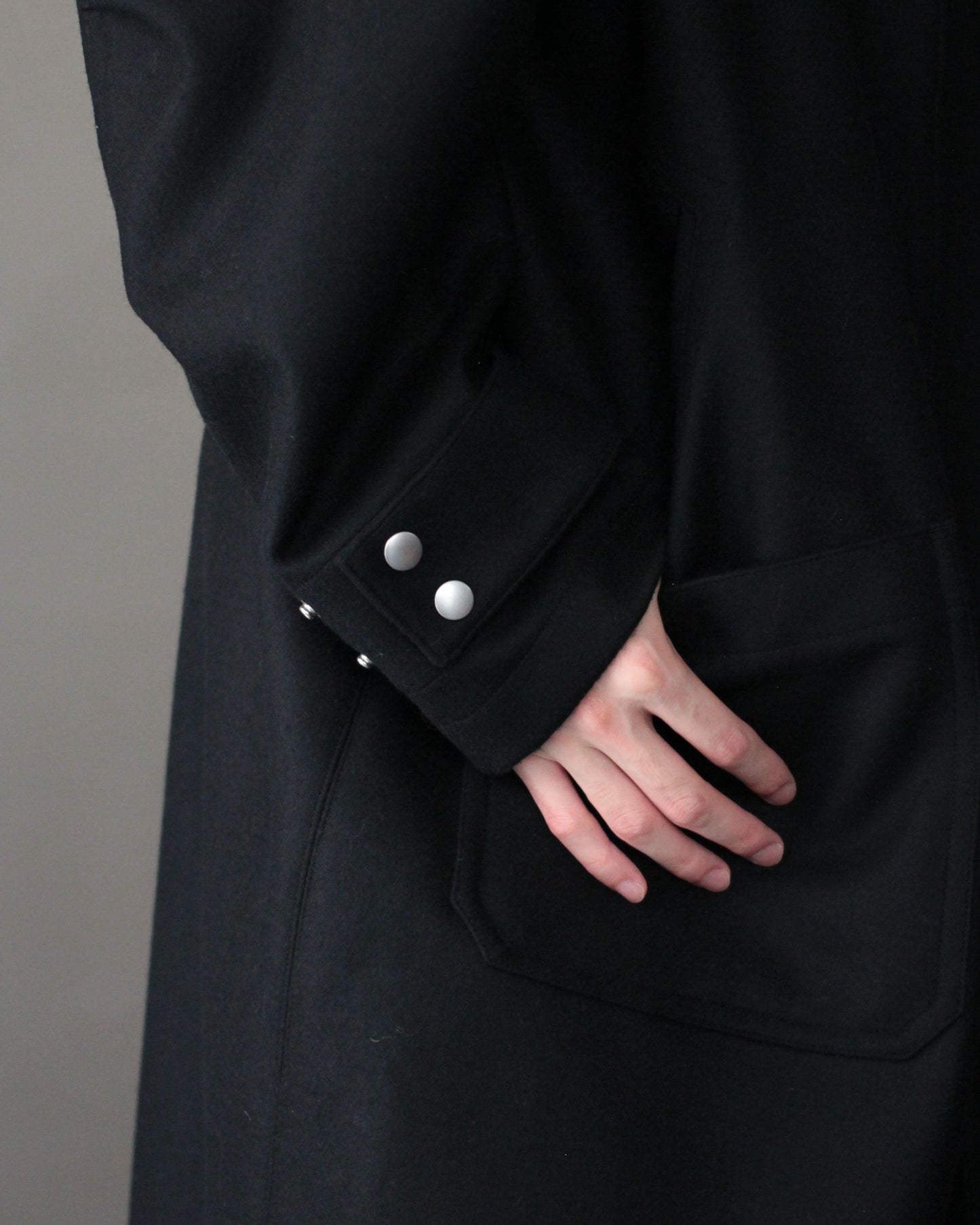 MATSUFUJI / Melton High Neck Coat "BLACK"