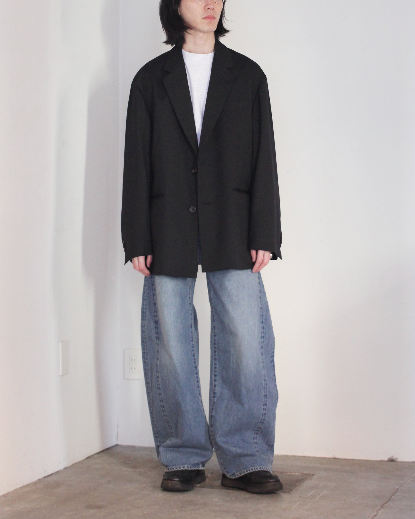 ssstein/OVERSIZED SINGLE BREASTED JACKET"BLACK"