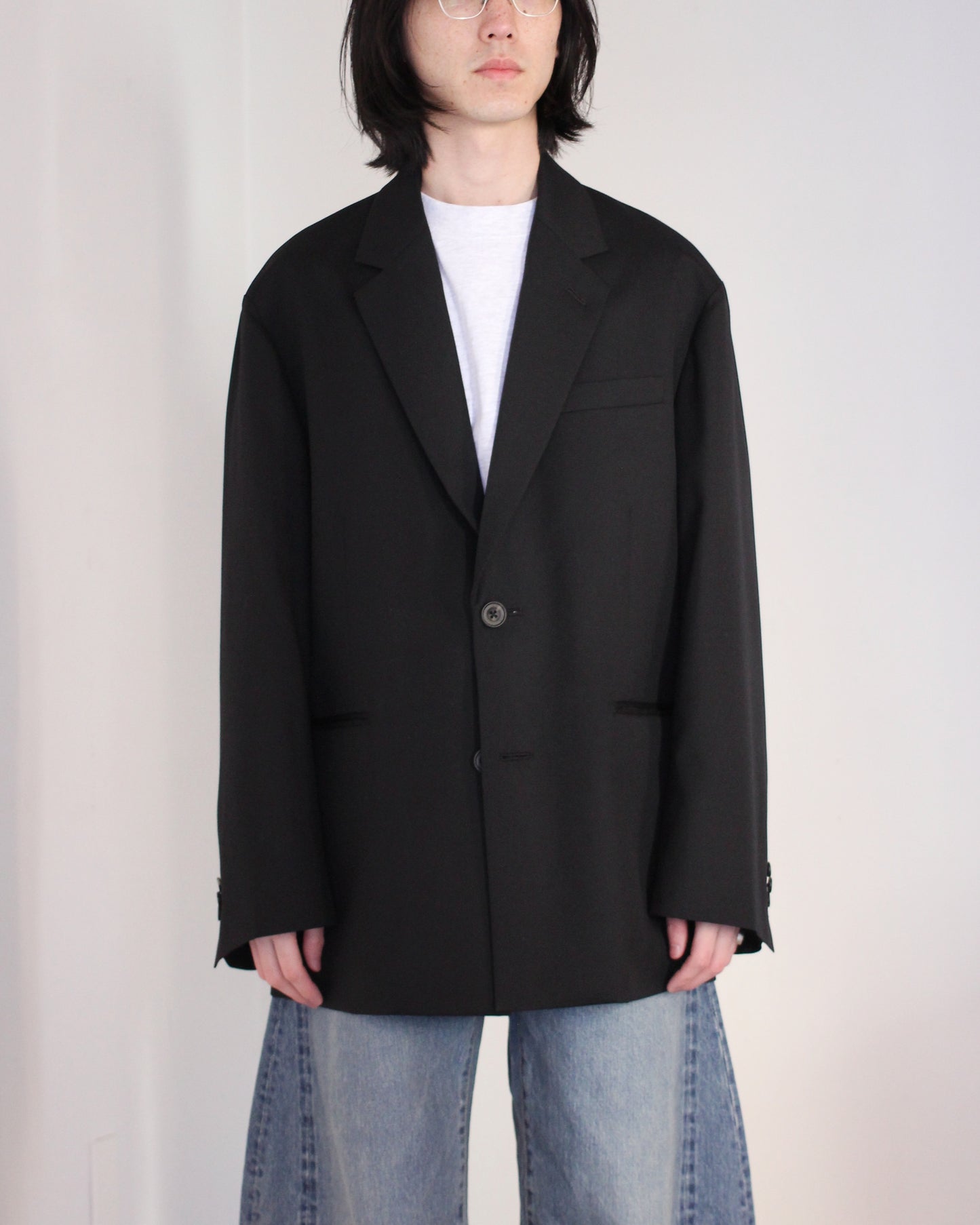 ssstein/OVERSIZED SINGLE BREASTED JACKET"BLACK"