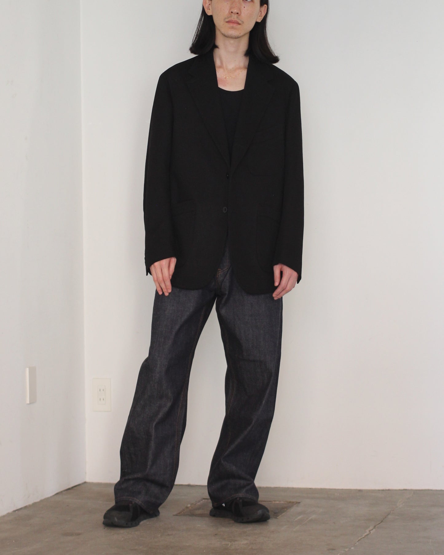 JACKET/001 COTTON KERSEY JACKET "BLACK"