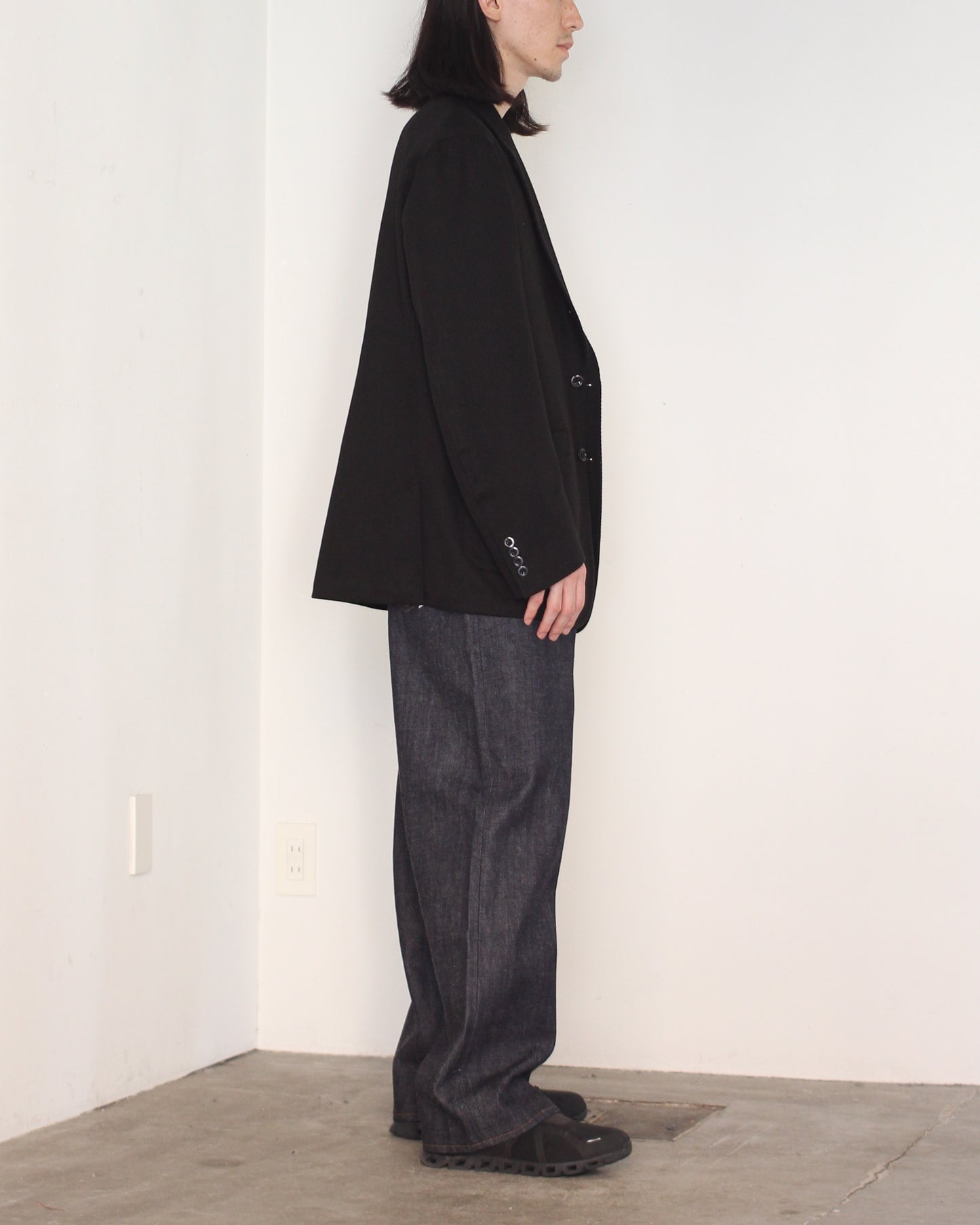JACKET/001 COTTON KERSEY JACKET "BLACK"