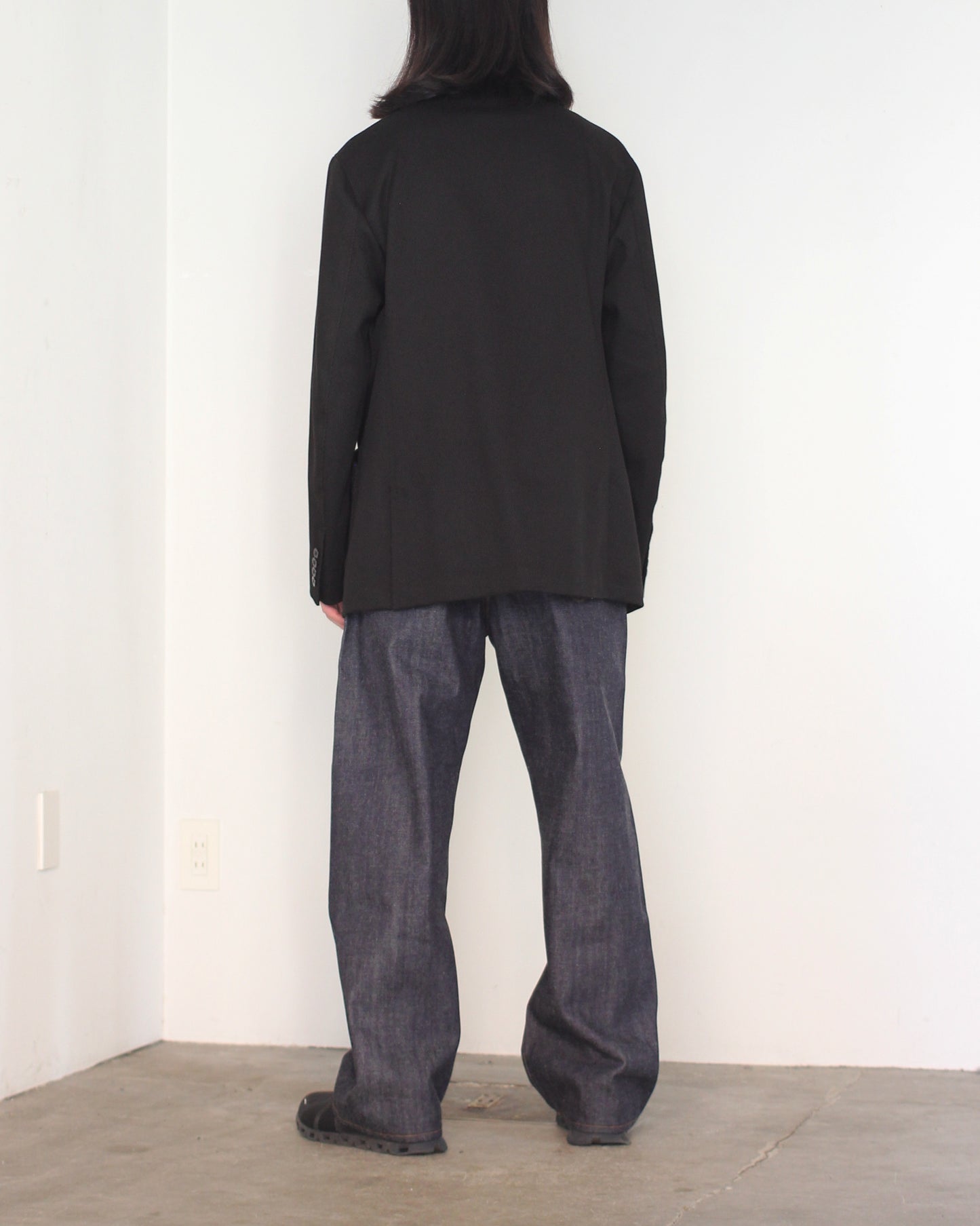 JACKET/001 COTTON KERSEY JACKET "BLACK"