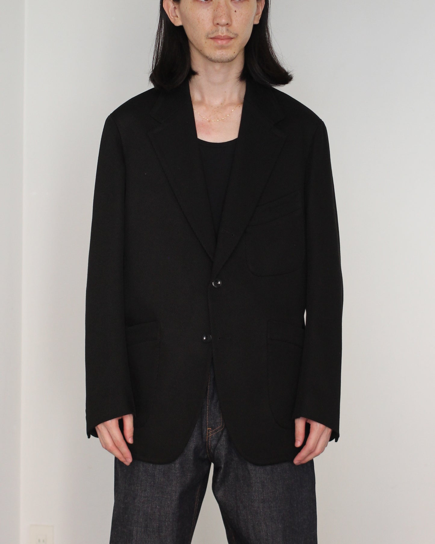 JACKET/001 COTTON KERSEY JACKET "BLACK"