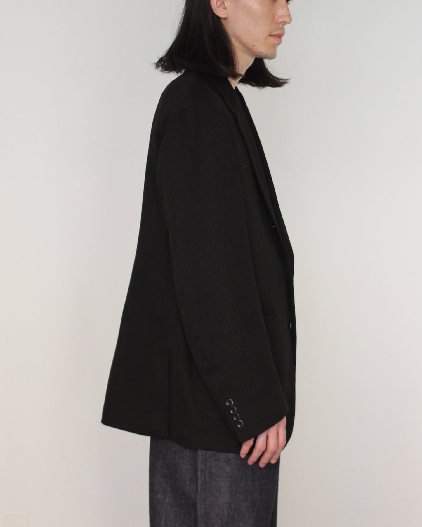 JACKET/001 COTTON KERSEY JACKET "BLACK"