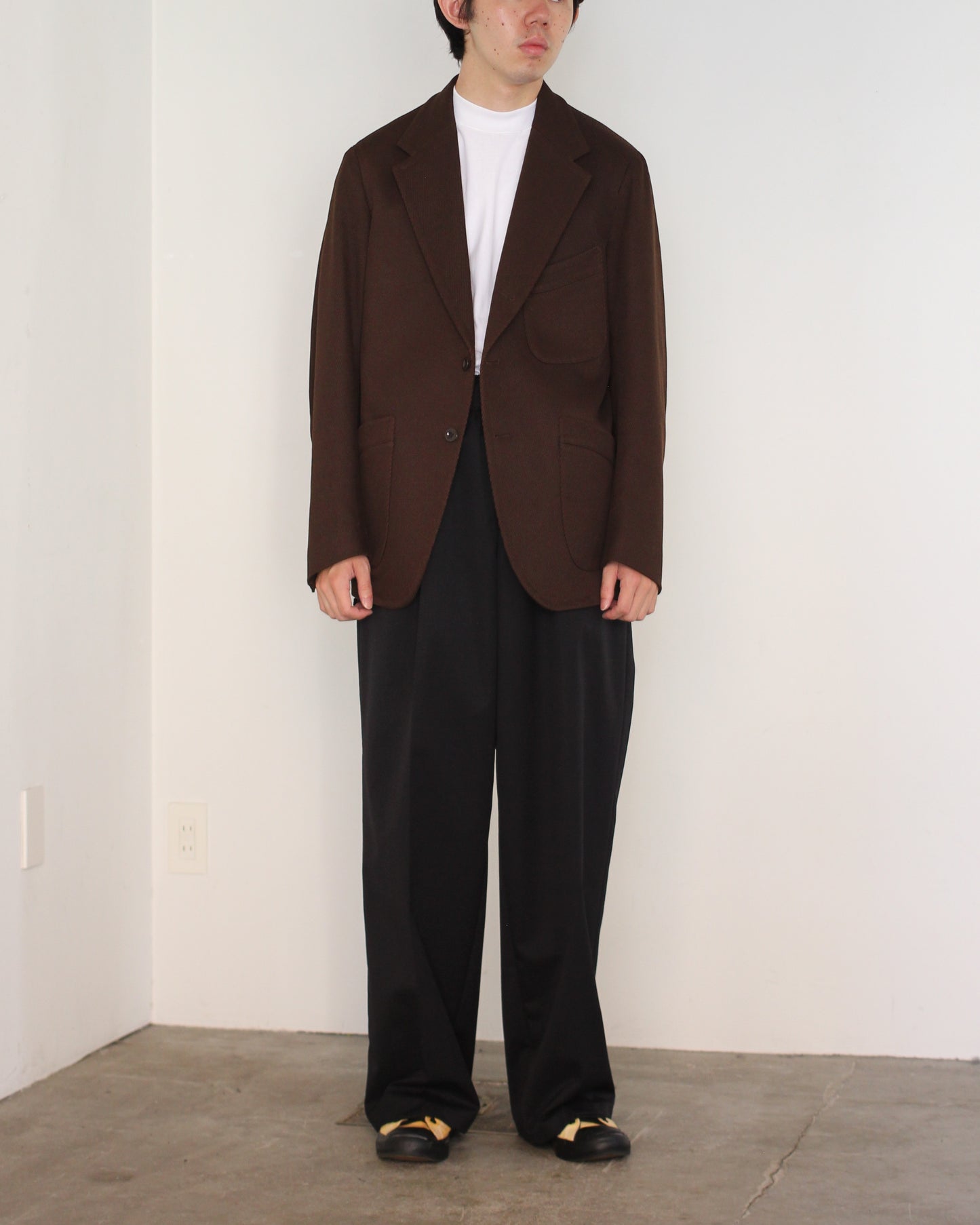 JACKET/001 COTTON KERSEY JACKET "BROWN"