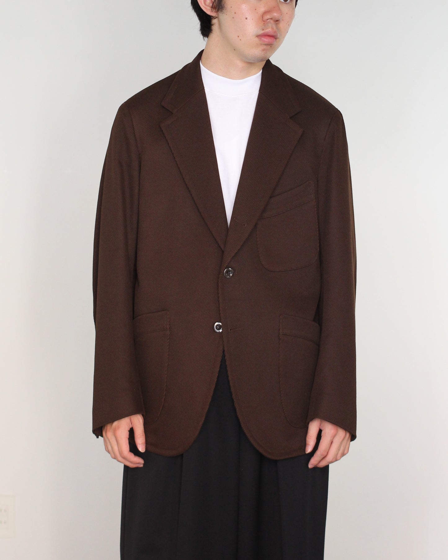 JACKET/001 COTTON KERSEY JACKET "BROWN"