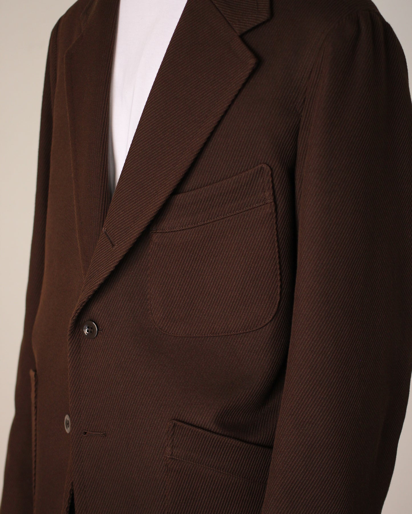 JACKET/001 COTTON KERSEY JACKET "BROWN"
